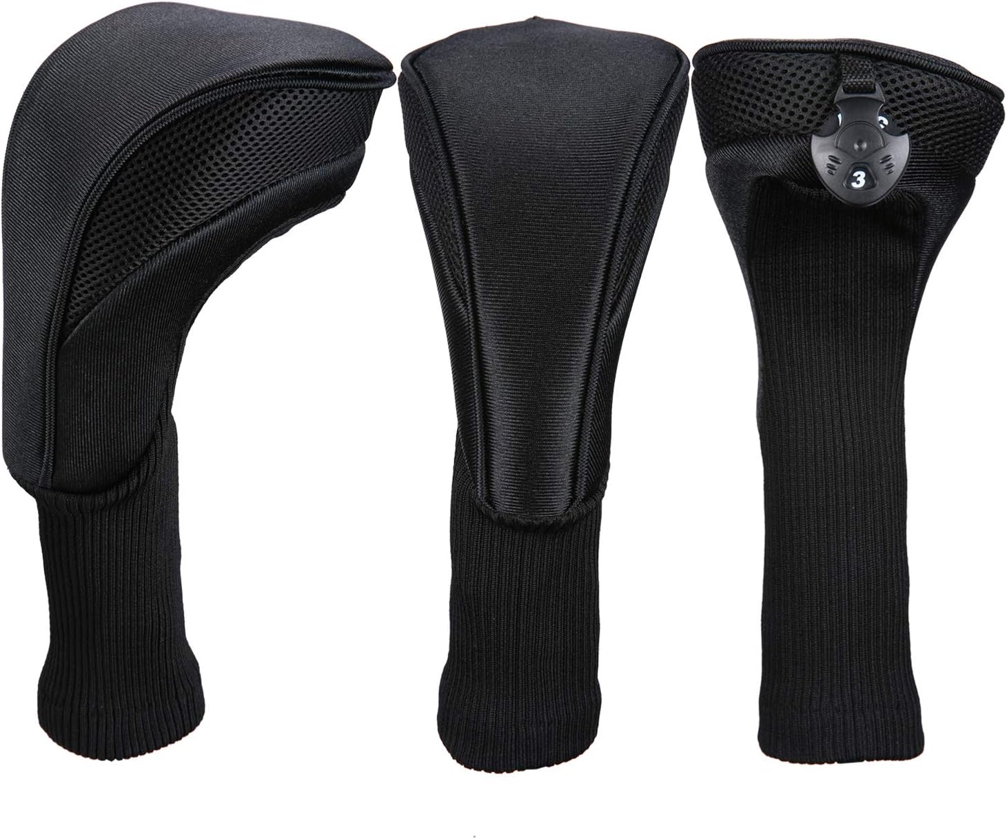 Black Golf Club Head Cover Driver 1 3 4 5 7 X Fairway Woods Headcovers, Golf Accessories Hybrid Head Covers Set with Interchangeable Tags Fits All Fairway and Driver Clubs (Black2) : Sports & Outdoors