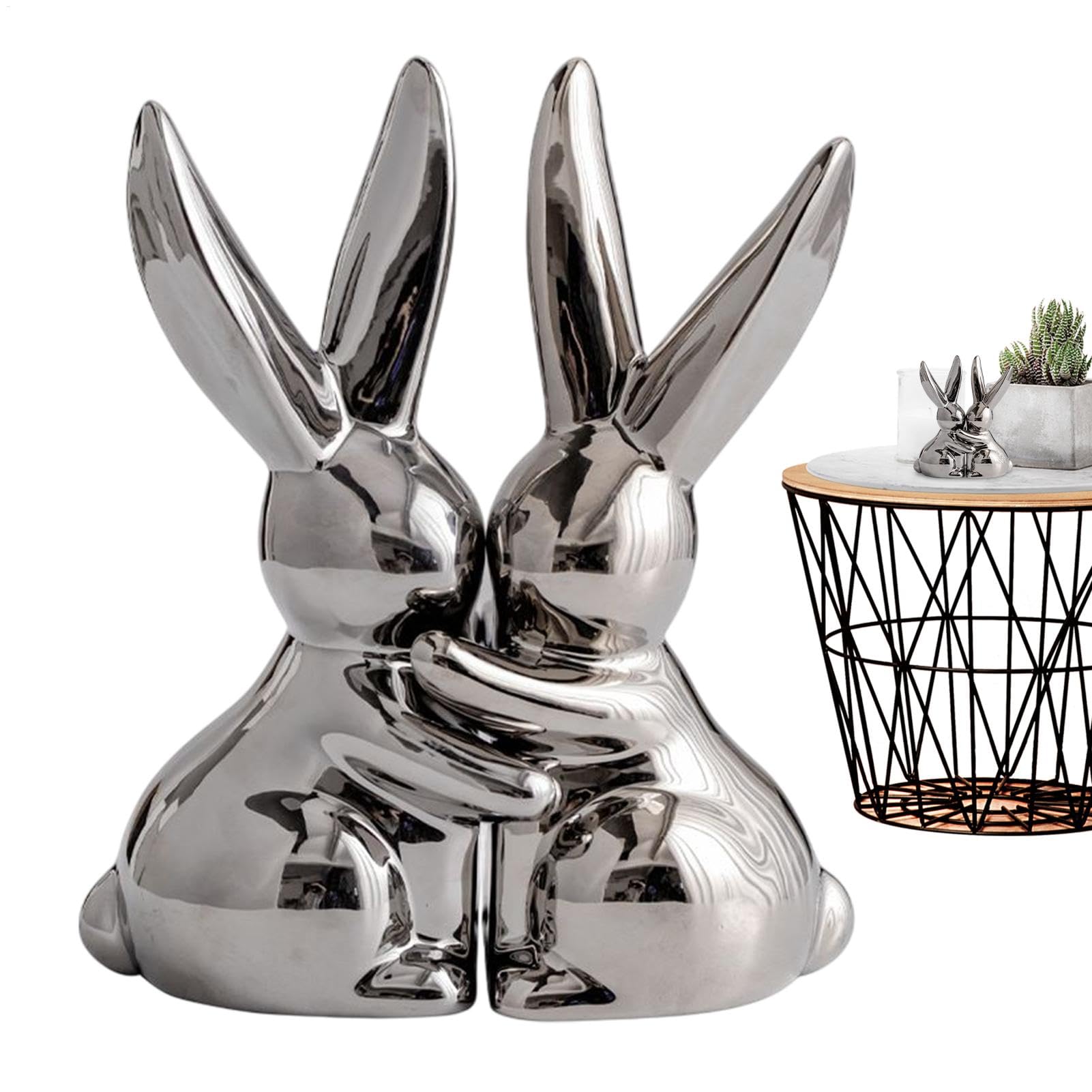 Ornements en forme de lapin en céramique artisanale rétro