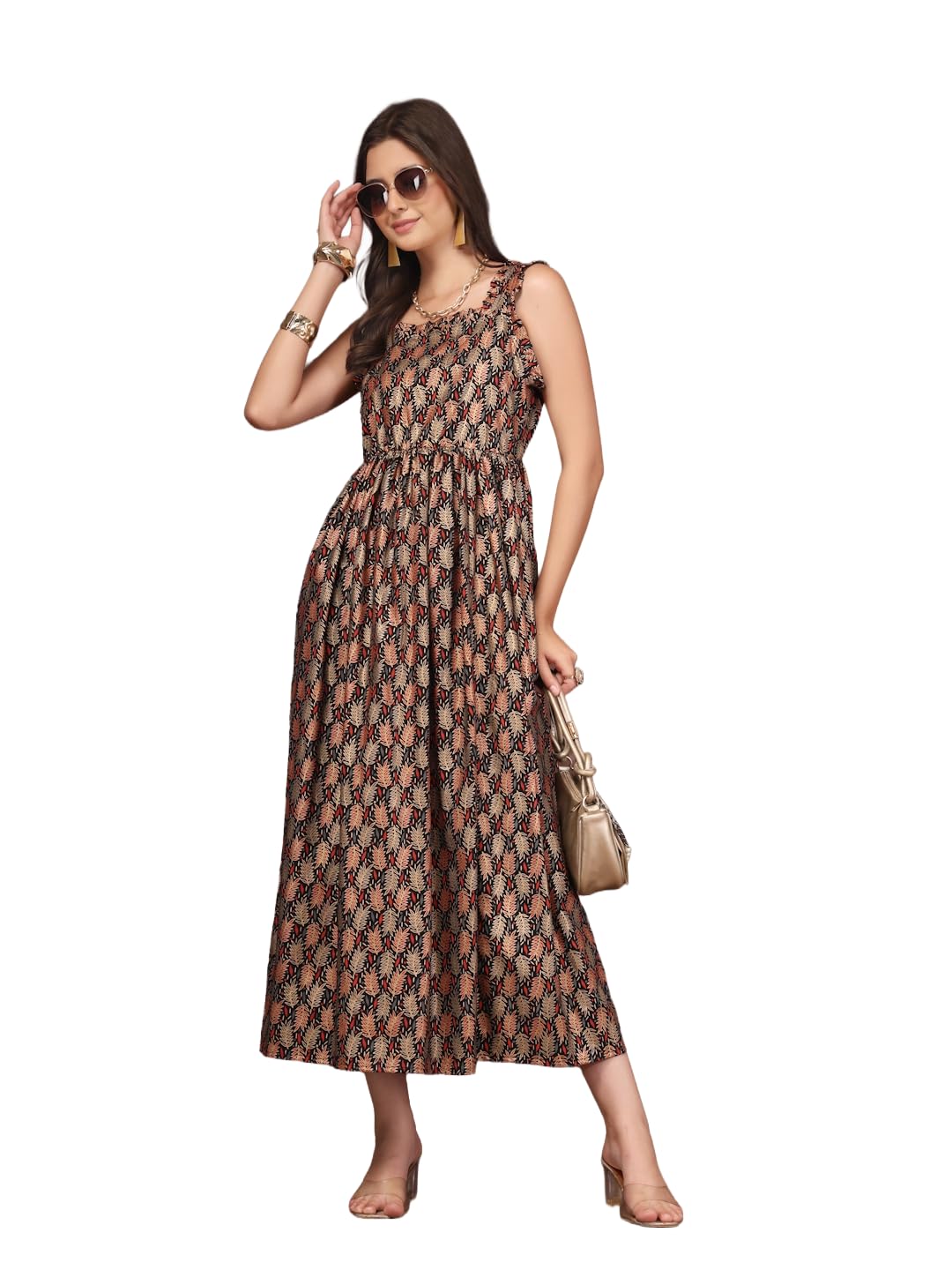 Dress for Women | New Rayon Floral Printed Flared Maxi Dress for Women & Girl's-picture-16