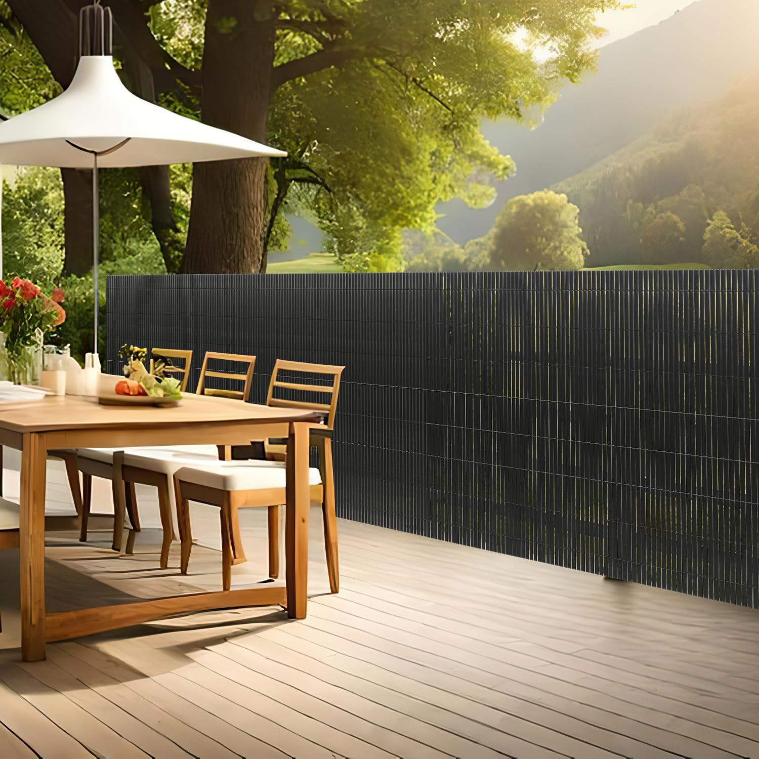Jopassy PVC zichtweringsmat, zichtwering met omheining, standaard inkijkbescherming, 90 x 400 cm, windscherm, versterkt sterke privacy voor tuin, balkon en terras, antraciet