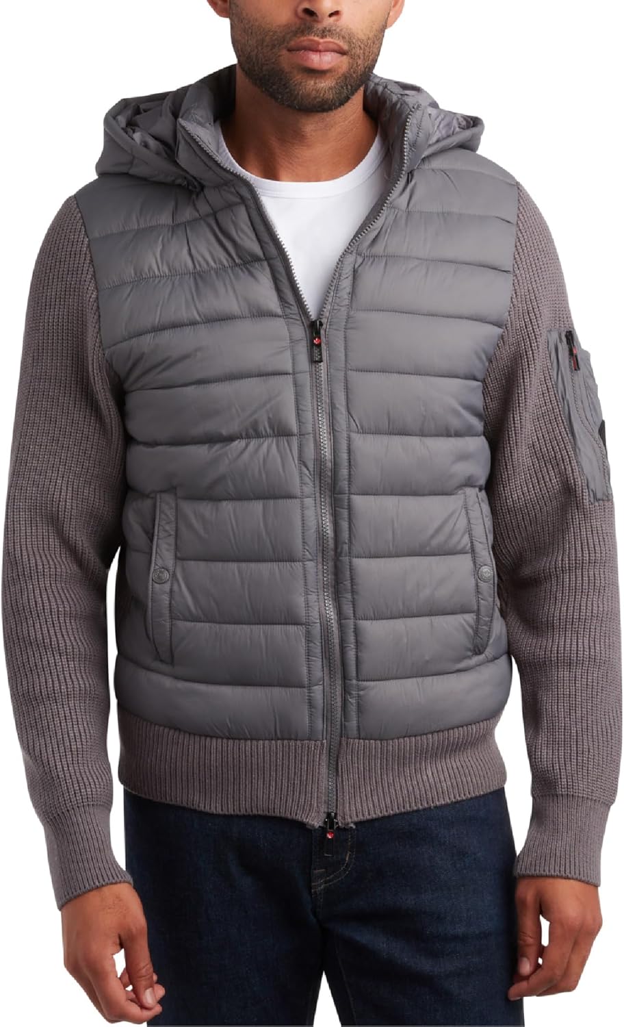 CANADA WEATHER GEAR Men's Quilted Sweater Vest - Water Resistant Full Zip Up Hooded Puffer Winter Jacket (Sizes: M-XXL)