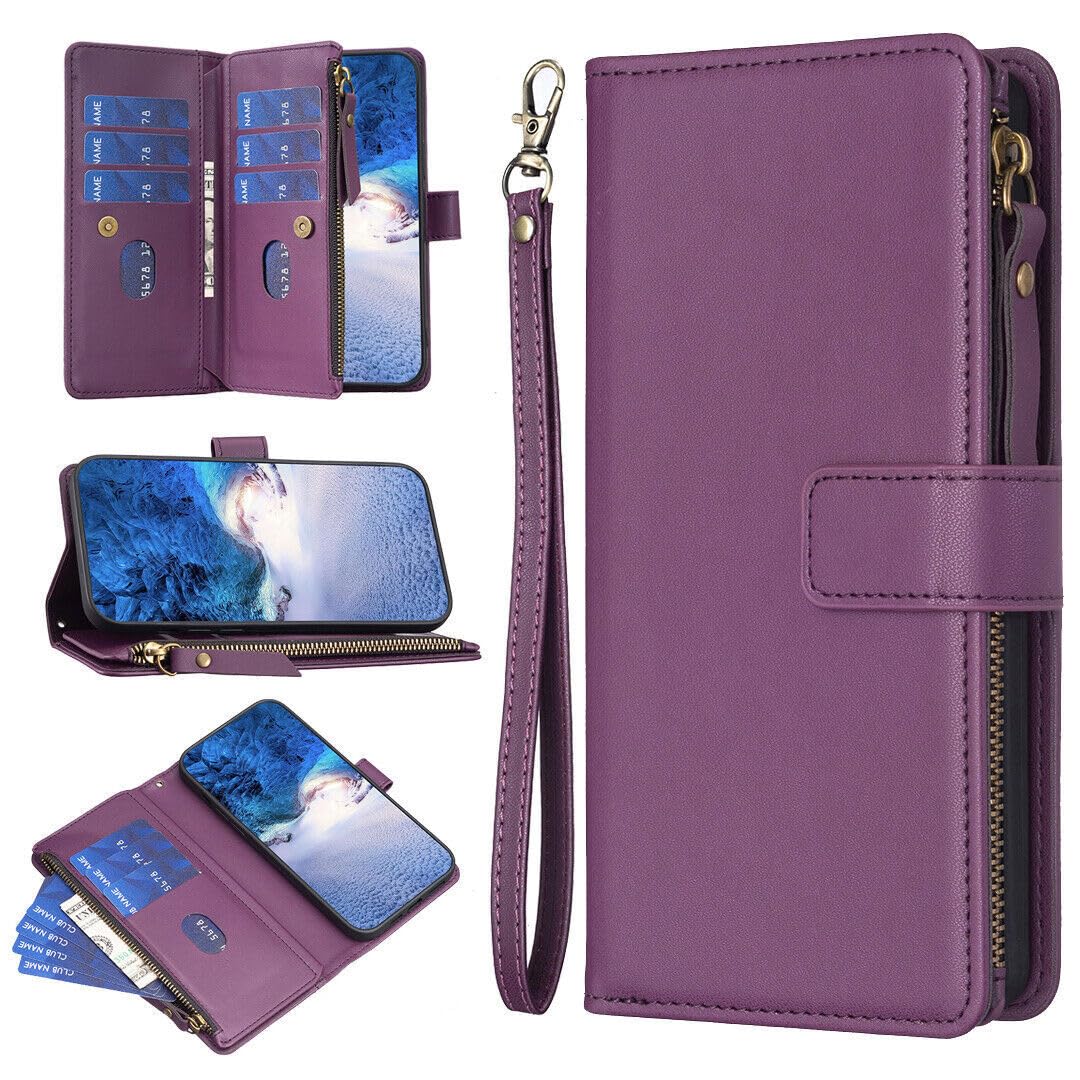 Étui en cuir durable violet foncé pour smartphone Oppo A78 5G - 8
