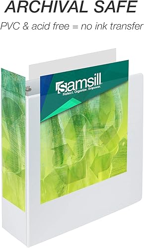 Miniatura 28 de Samsill Anillo redondo duradero de 3 pulgadas a base de plantas, fabricado en EE. UU., carpeta de visualización, ecológico, certificado de base