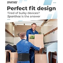 Sparthos Back Brace for Lower Back Pain - SIZE X-LARGE: Fits 52-59 Waist (Measure at Navel - See Sizing Chart) - Relief from Sciatica, Herniated Disc - Support Belt with Lumbar Pad - Men & Women