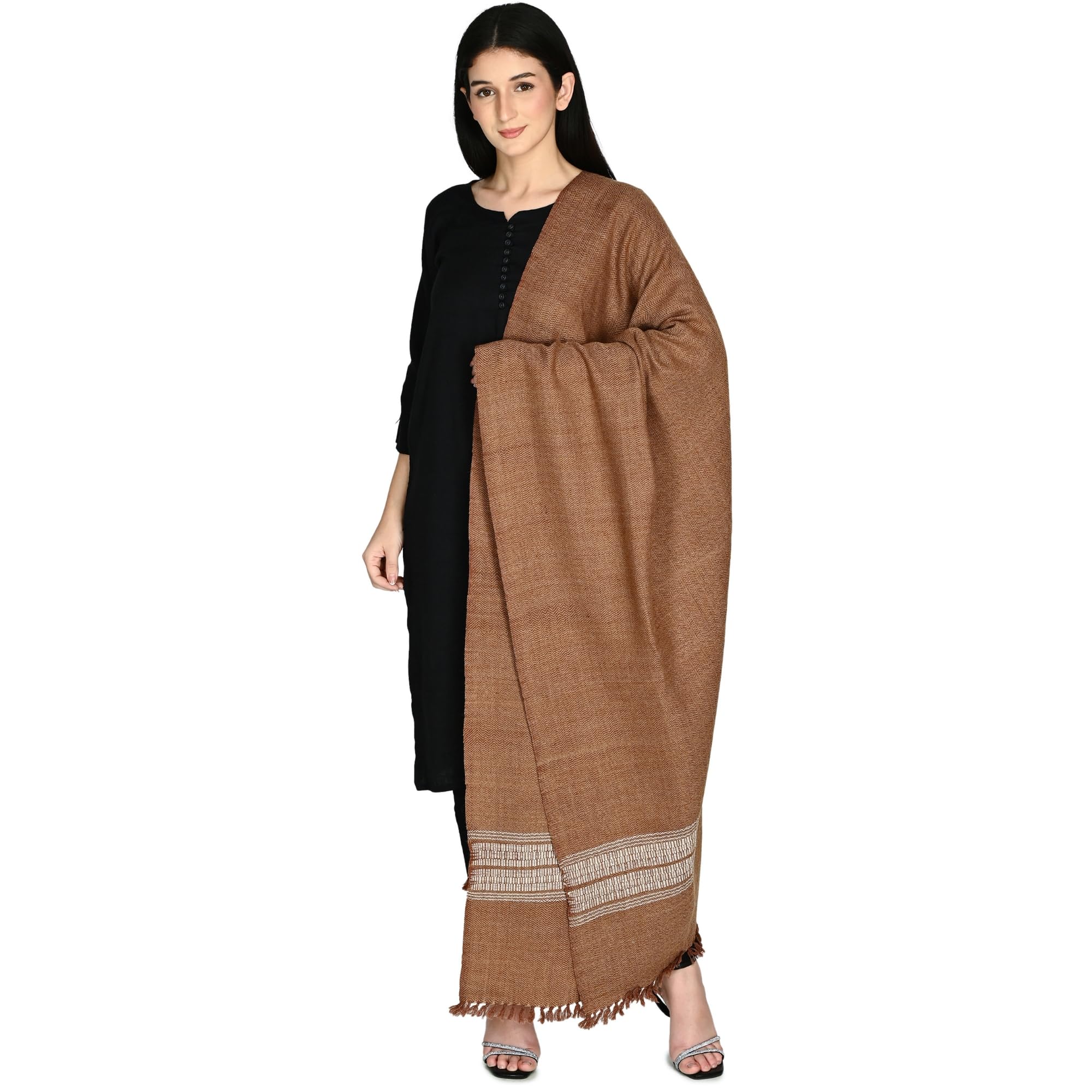 Women Blended Wool Shawl Lightweight Winter Cover Elegant Traditional Collection-image-21