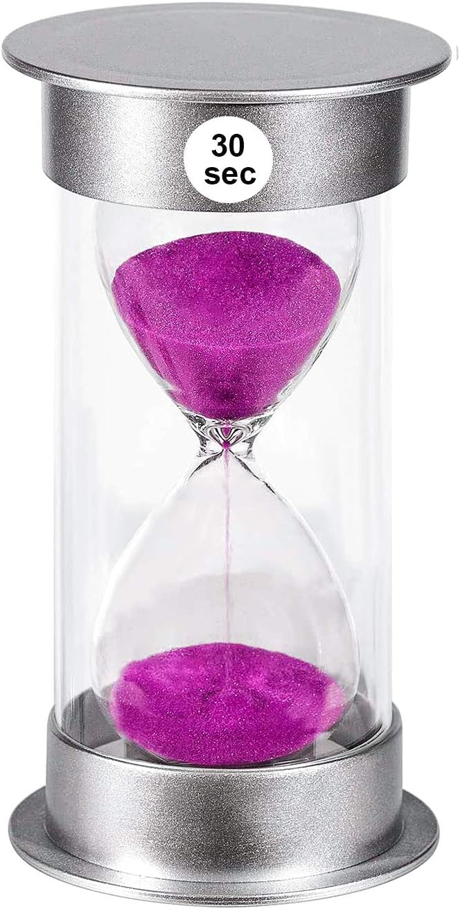 SuLiao Large 30 Seconds Sand Timer Colorful Unbreakable Sand Timer Plastic Purple 30 Seconds for Kids Games Classroom