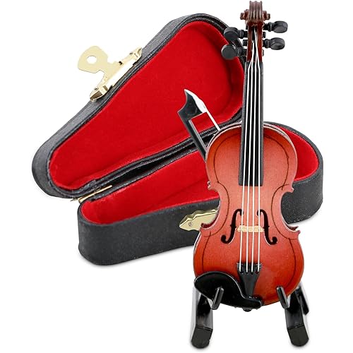 EASTROCK Mini Violin Model 3.15inches, Mini Musical Instrument Model Music Lover Gift