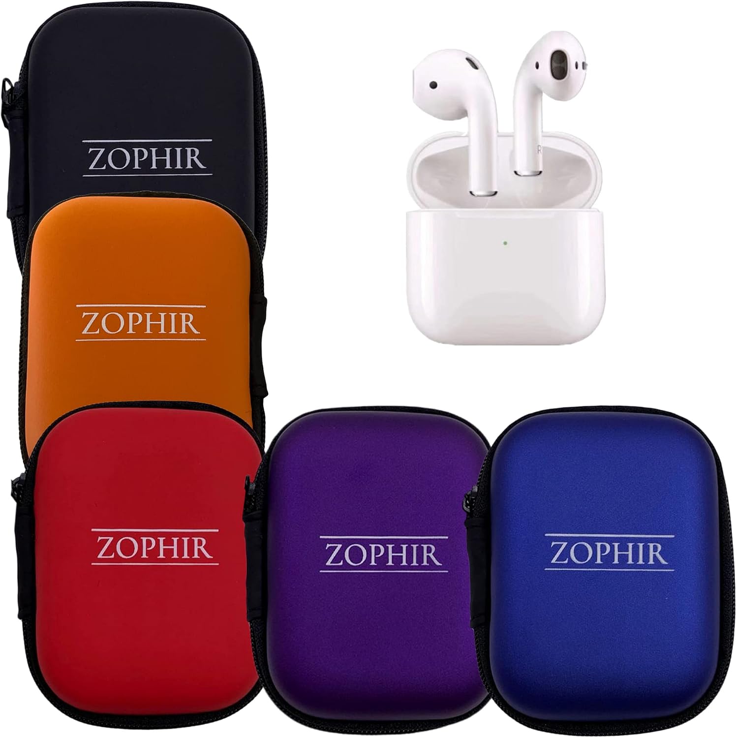 5 Pack Face Mask Storage Case – Face Covering Mask Holder with Zipper – Small, Lightweight, Portable Carrying & Organizer Box Bin Container for Face Masks (5)