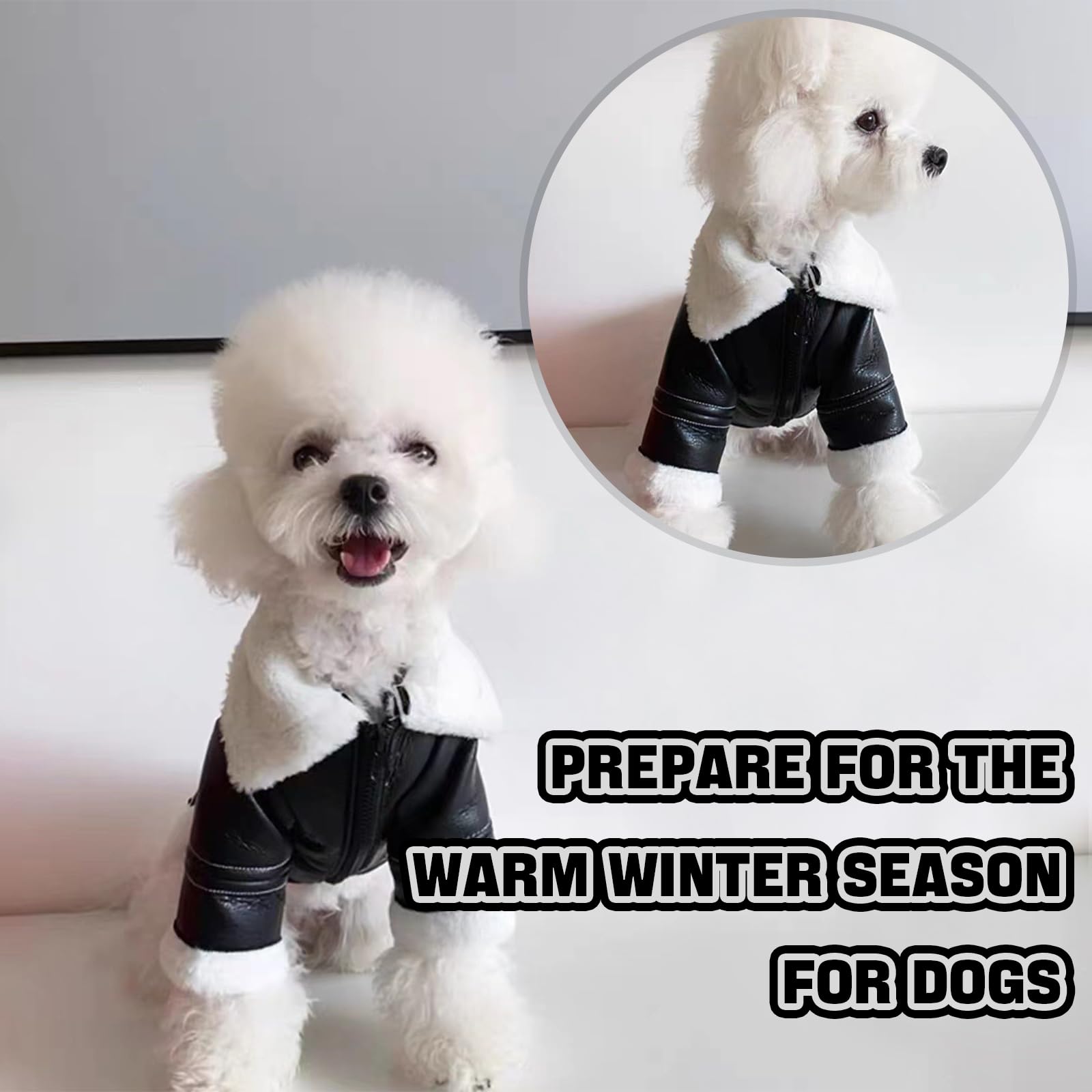 Gilet invernale per cani, giacca in pelle per cani, caldo, antivento, per cani di taglia piccola e media (XL)
