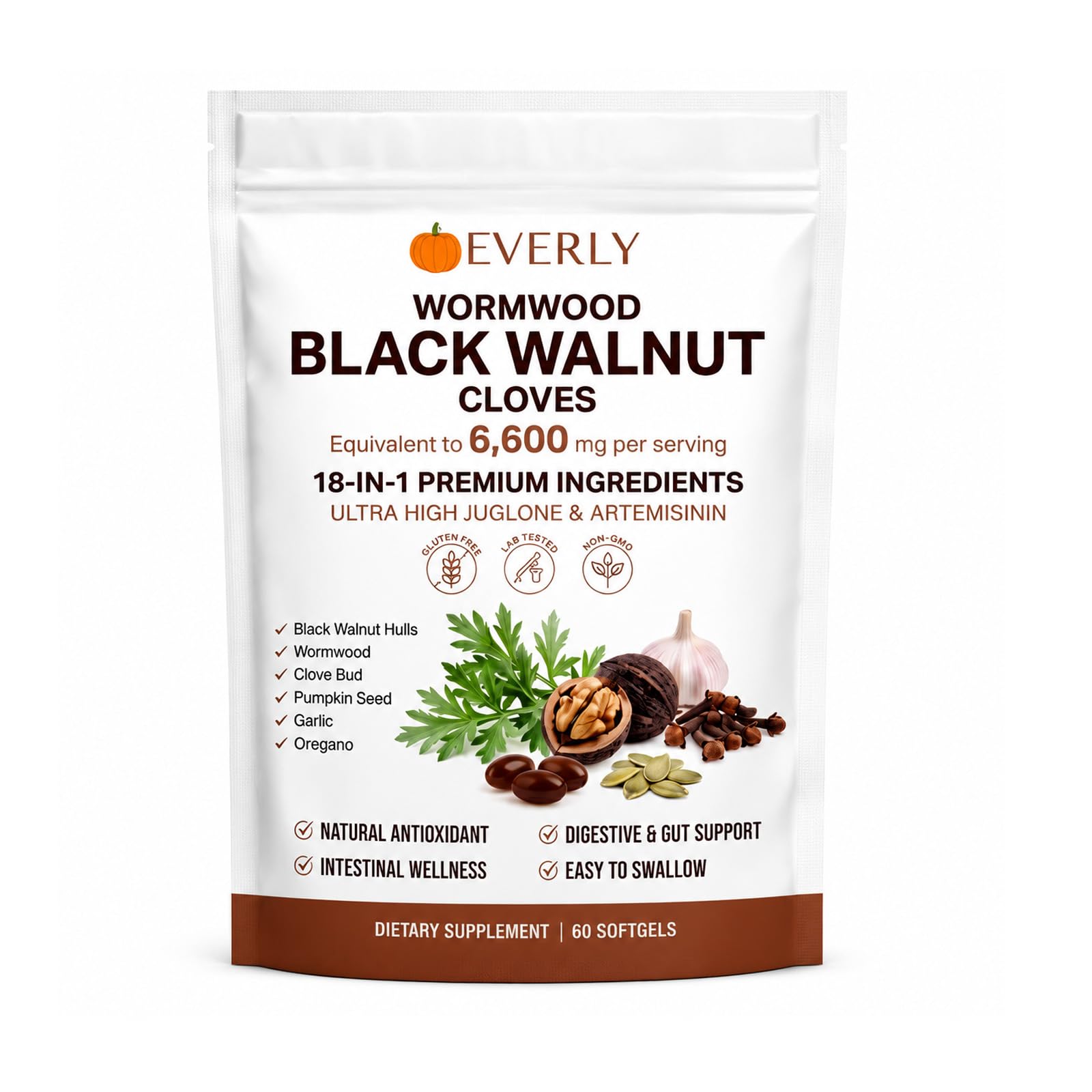 Everly Wormwood Black Walnut Cloves Softgels
