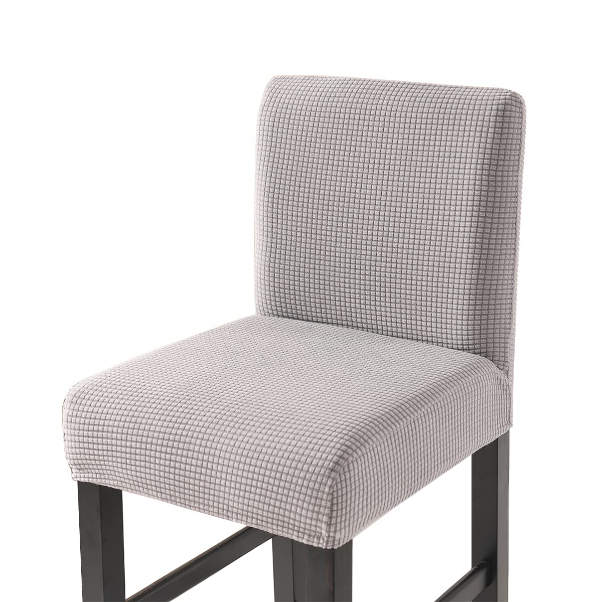 Housses de chaise extensibles lot de 2 protection lavable tabouret gris
