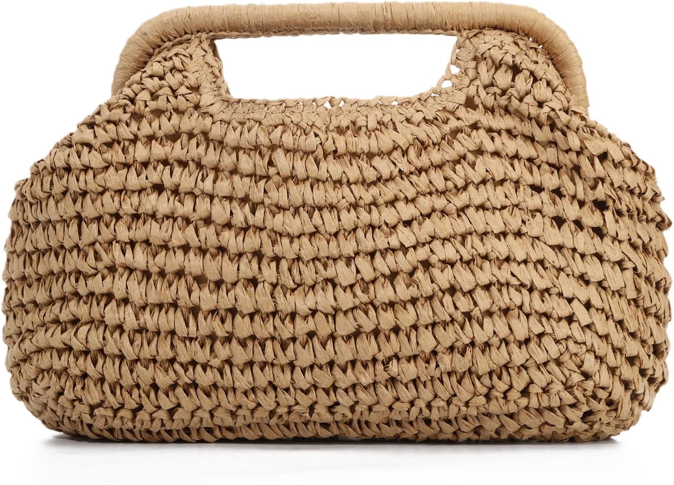 Straw Dumpling Clutch Bag, Summer Beach Bag, Woven Straw Tote Clutch Purse for Women, Vacation Evening Bags