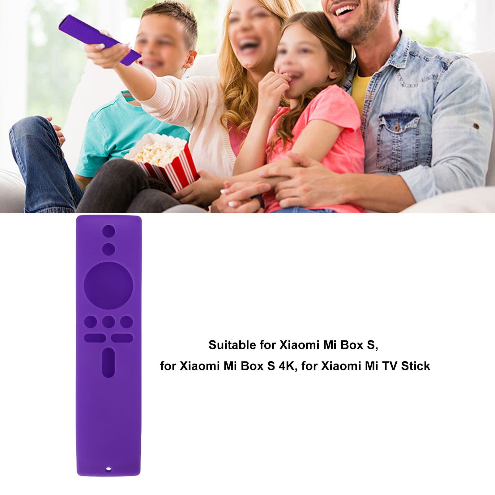 Custodia Protettiva per Telecomando Antiscivolo Custodia in Silicone Mi Box S 4K Mi TV Stick Resistente Antiurto Facile da Installare per la Famiglia (Set viola)
