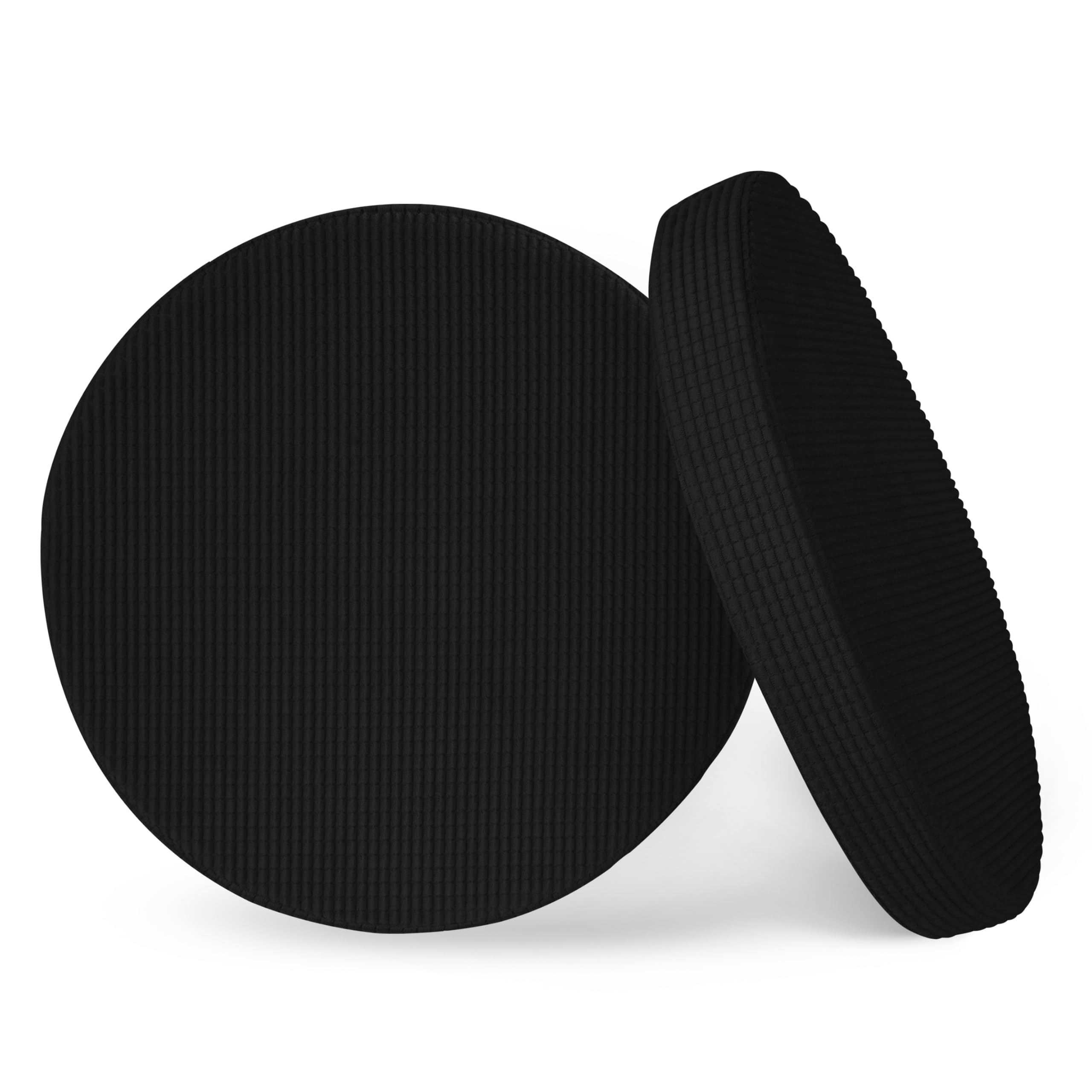 AddGrace Round Chair Cushions for Dining Chairs 2 Pack 41x41cm Black