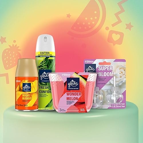 Miniatura 6 de Glade PlugIns - Repuesto de ambientador, aceites esenciales y perfumados para el hogar y el baño, Wonder Melon, 1.34 onzas líquidas, 2 unidades