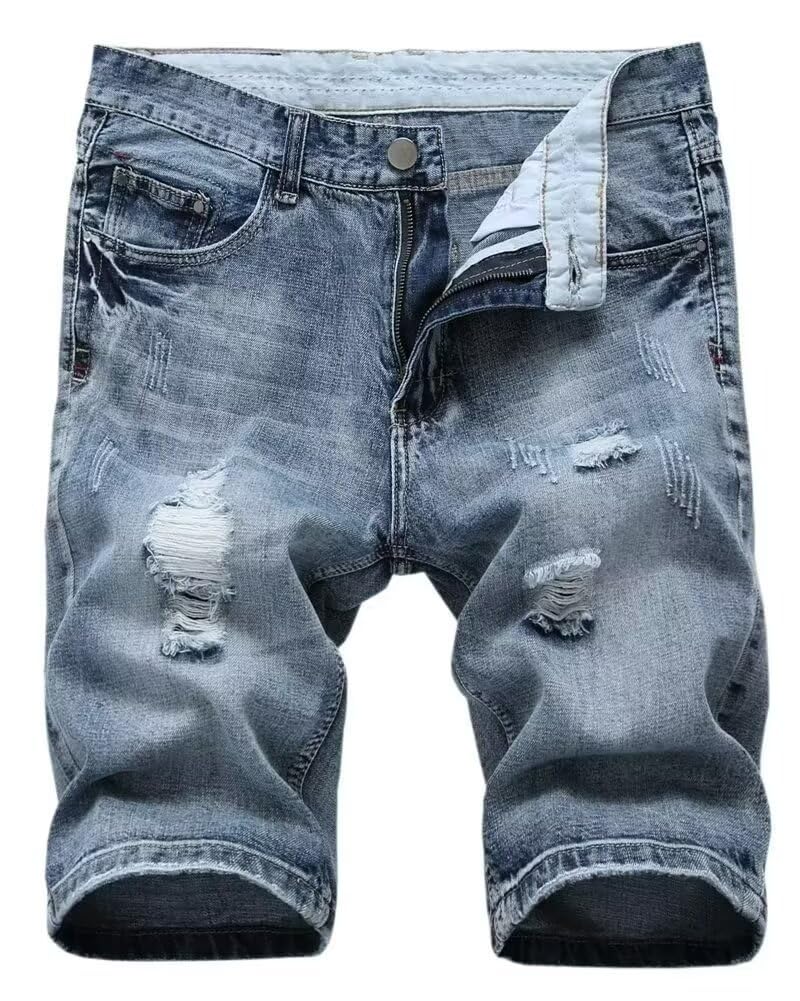 LATUD Men's Casual Denim Shorts (No Belt)