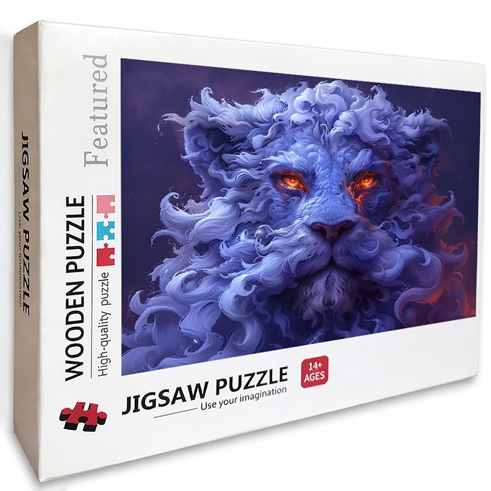 Abstrakcyjne drewniane puzzle, lew Puzzle 2000 sztuk dla dorosłych z kompaktowym pudełkiem 99 x 70 cm, łamigłówki, kreatywne gry logiczne dla mężczyzn, kobiet, nastolatek, prezenty dla dziewcząt, 6
