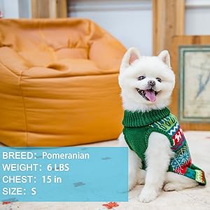 Mihachi Dog Sweater - Winter Coat Apparel Clothes with Colorful Stripes for Cold Weather