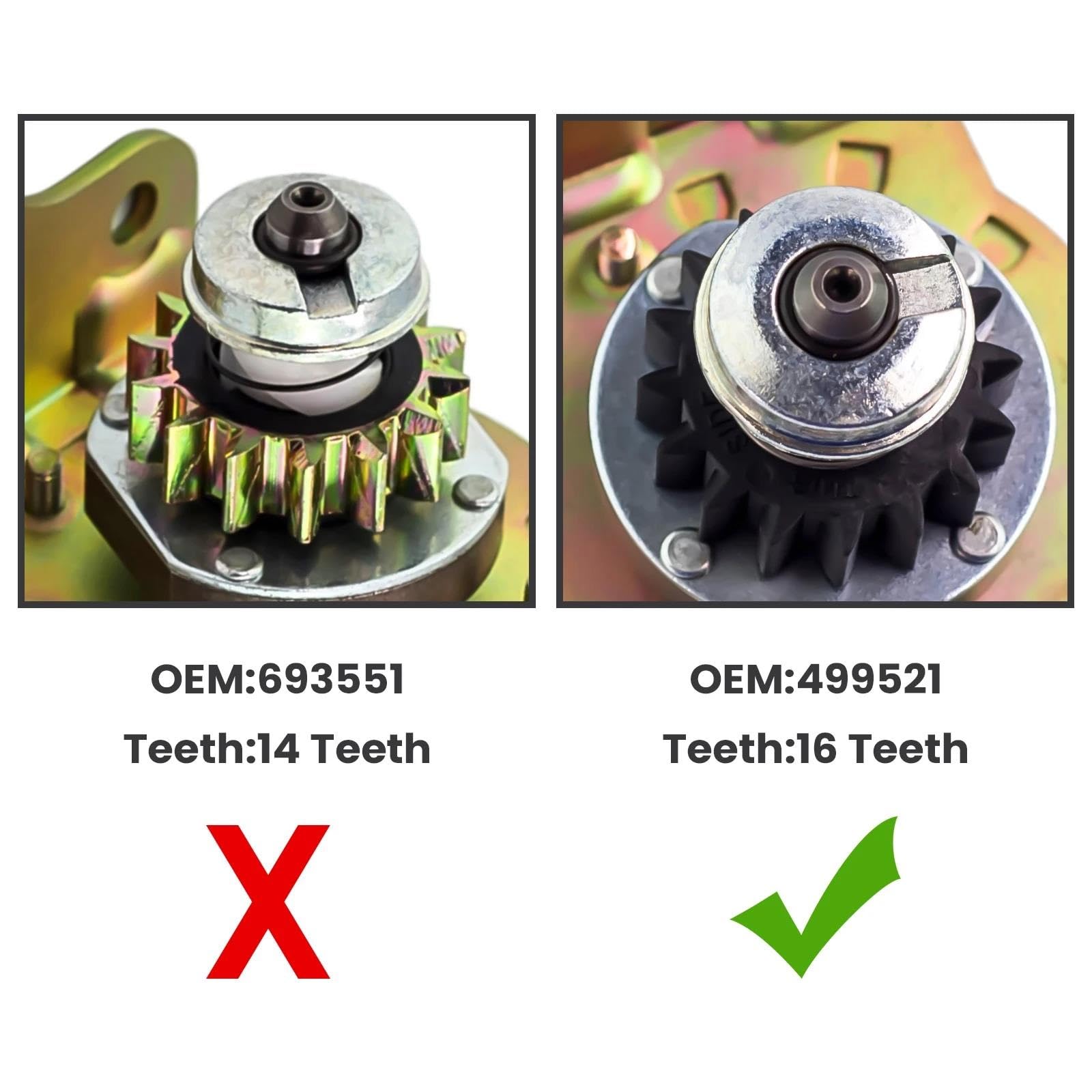 Motor De Arranque para cortacésped Toro 16 Dientes 106883 499521 5778 SBS0004 399169 691262 795121 BS-399169 AM106883 AM38136 Arrancador Eléctrico para Motocicleta