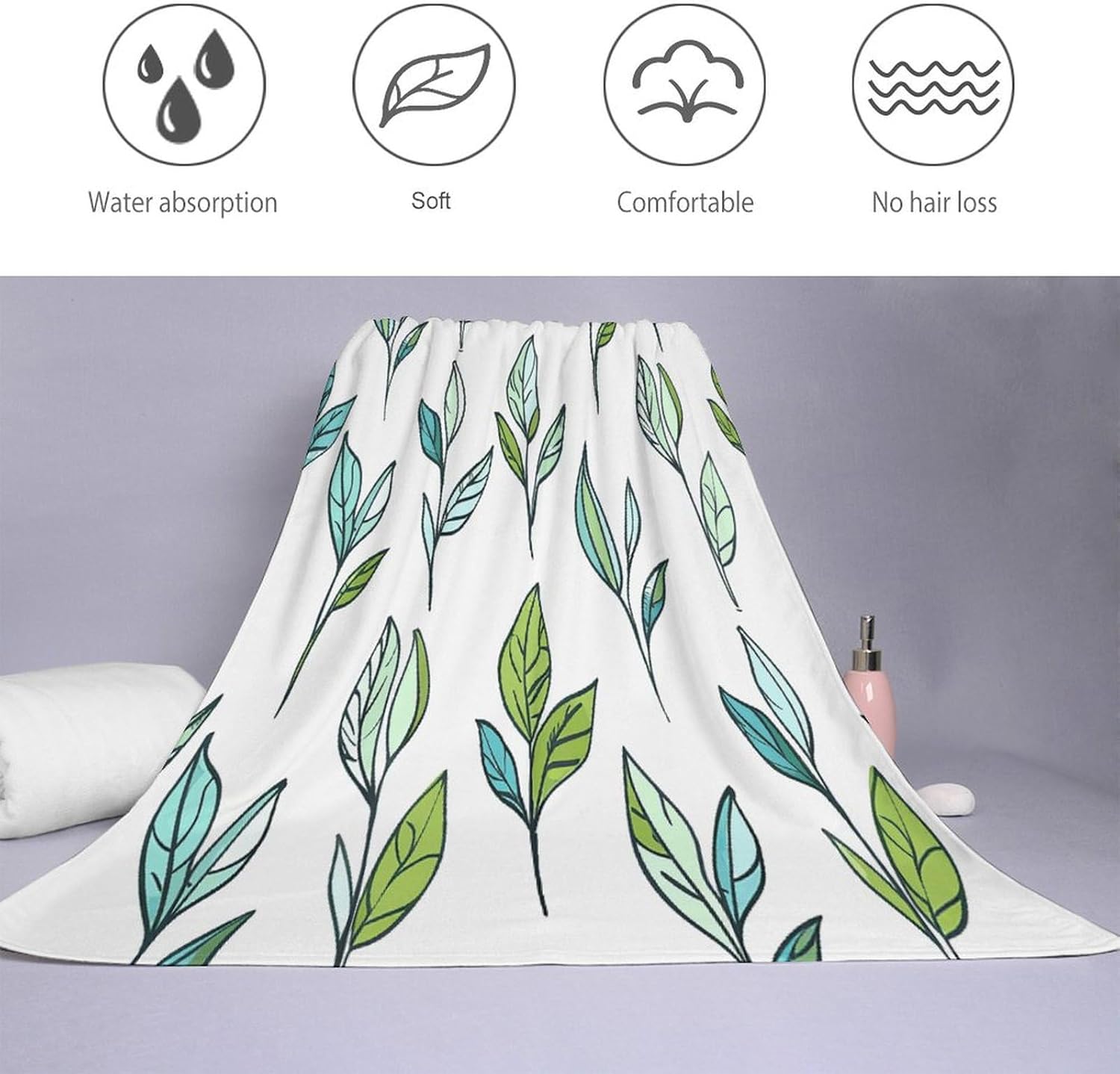 Christmas Towel, Hand Drawn Tea Leaves Printed Fashion Towel,Portable Towel,Durable Towel