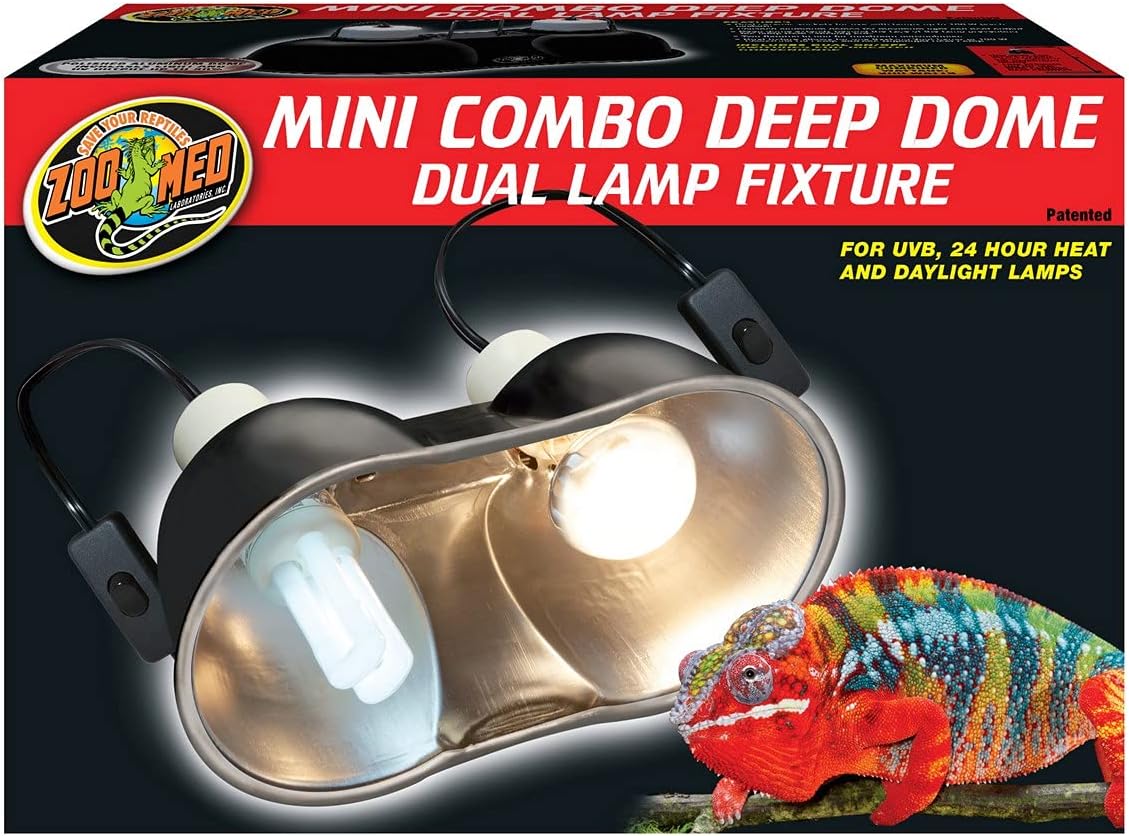 DBDPet Tropical UV-B & Heat Lighting Kit - Includes Attached Pro-Tip Guide - Mini Combo Deep Dome, 60w Blue Basking Bulb, & 5.0 13w UV-B