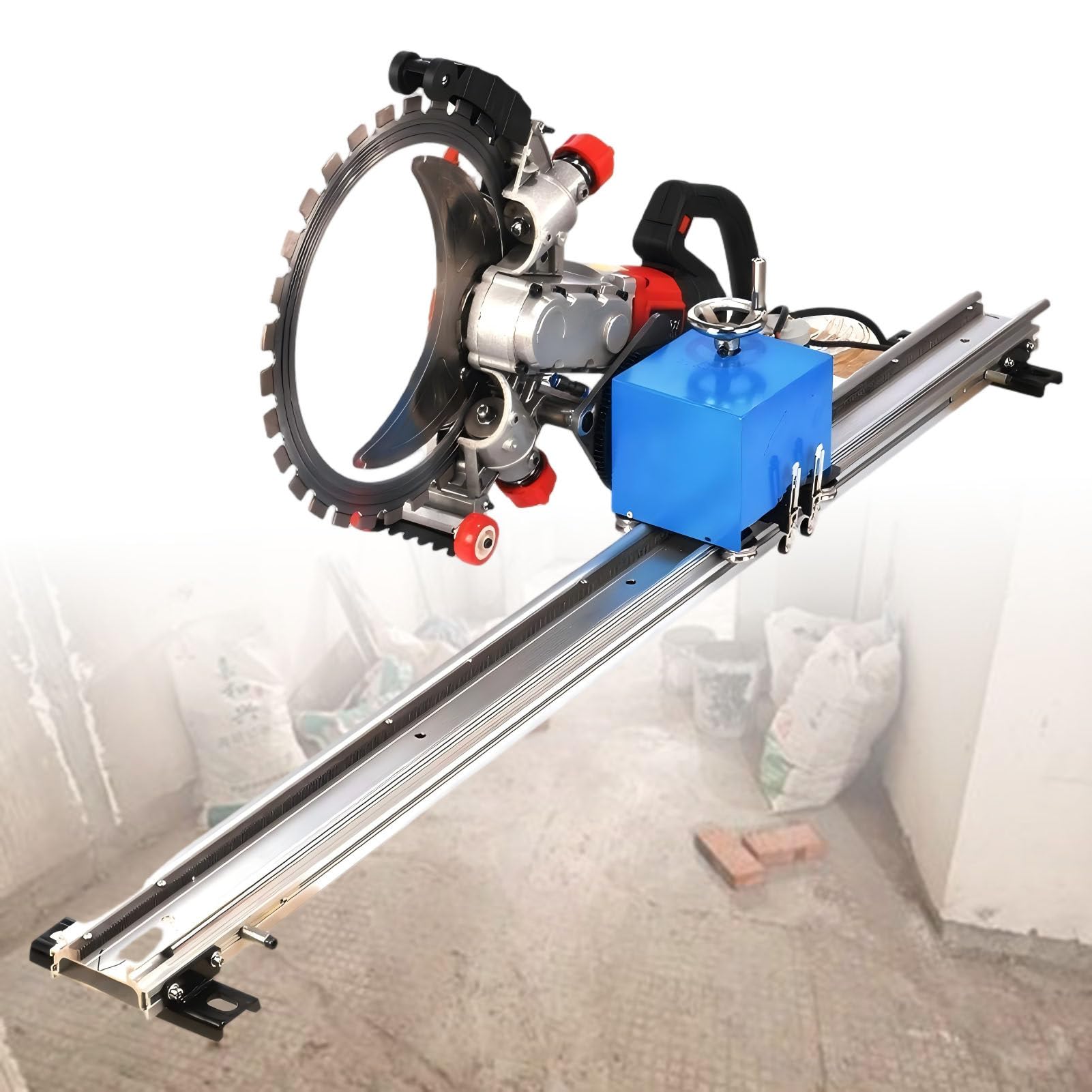 ExoticaBlend Circular Saw Guide Rail for Concrete, 1.5m to 3 m Aluminum Alloy Track with Auto-Lift & Remote Control, 3000RPM Ring Saw Guide Rail System for Cutting Brick Block Granite Wall 3m
