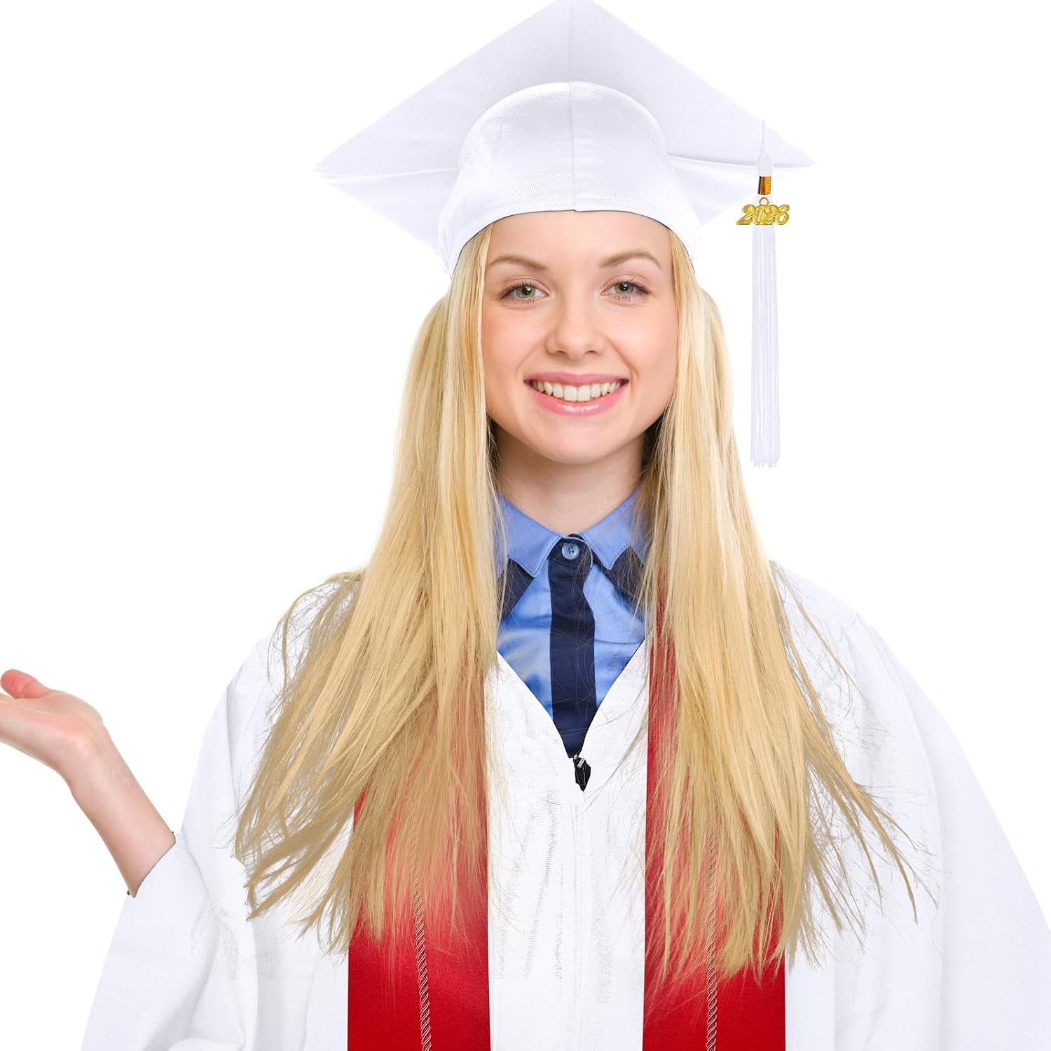 Syhood 4 Pieces 2026 Unisex Graduation Matte Gown Cap Tassel Stole Set Honor Cord for Graduation