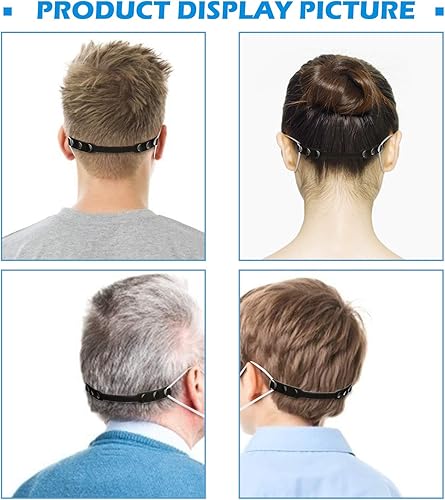 Miniatura 7 de Paquete de 50 extensores de correa ajustable para máscara, soporte extensor de correa de máscara, cómodo clip de banda de gancho de extensión de