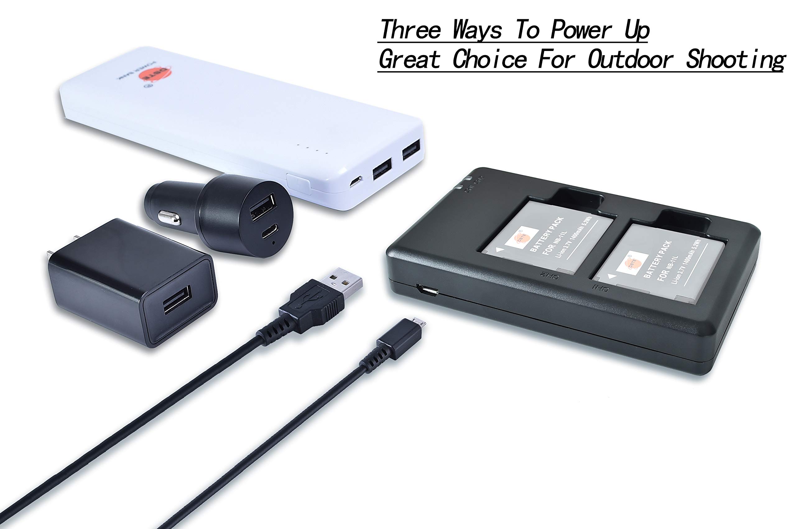 DSTE USB Dual Caricatore Compatibile per Batteria NB-11L NB-11LH CB-2LF