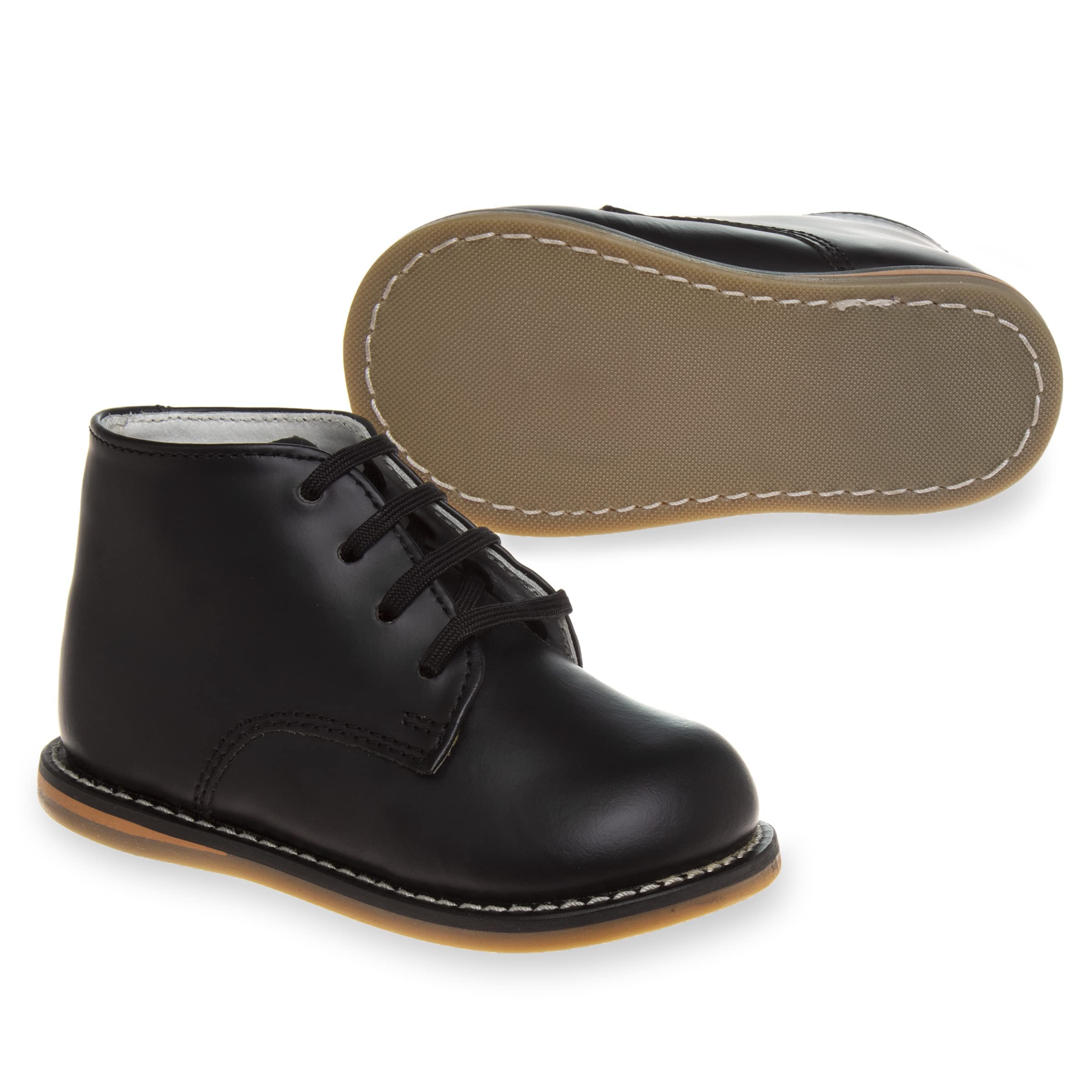 Josmo Logan Baby Walking Shoes – Comfortable, Non-Slippery Baby Shoes - First Walker Boots, Black (3 Medium, Infant)