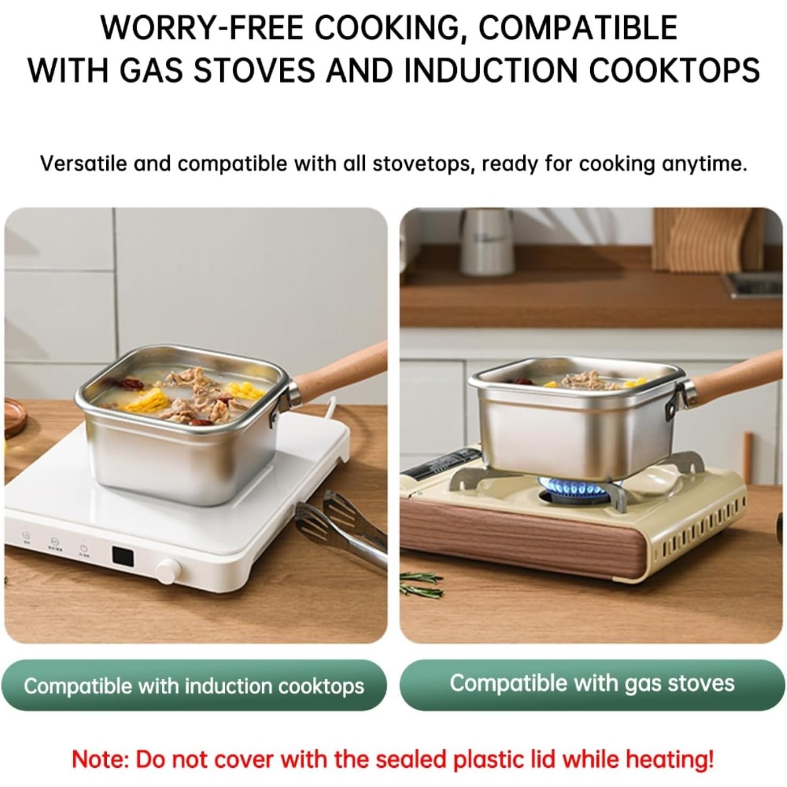Casserole à Faire Frire INOX Ensemble De Friteuse en Acier Inoxydable Multifonctionnel avec des Pinces Panier Rack Goutte D'huile pour La Cuisine du Ménage-a Set