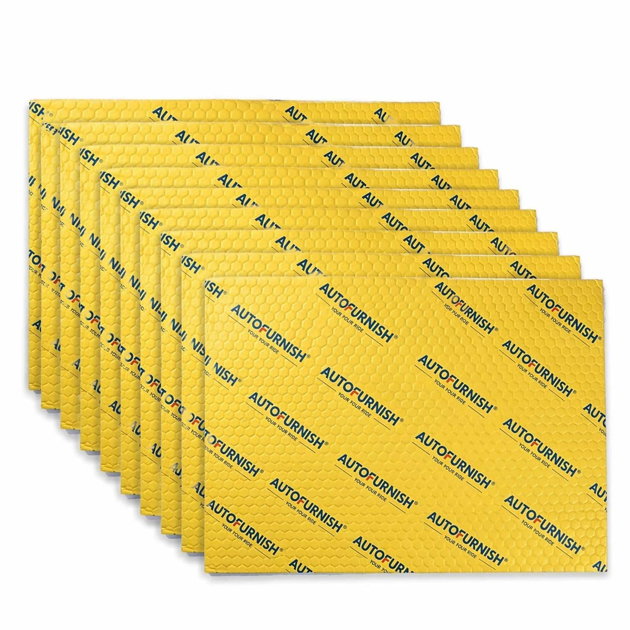 Autofurnish Car Damping Sheet 720"X500" with 2.2mm Thickness |Sound & Heat PROOFING Car Sound Deadening Material Sound Insulation Premium Sound & Heat Insulation Mat Design(Gold, Set of 10)-image-10