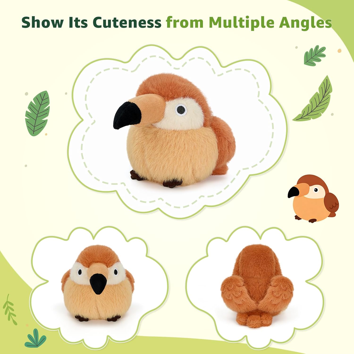 Ditucu Palm-Sized Northern Flicker Plush Cute Soft 4.3 inch Bird Stuffed Animal Realistic Woodpecker Toys Gifts for Kids image 3