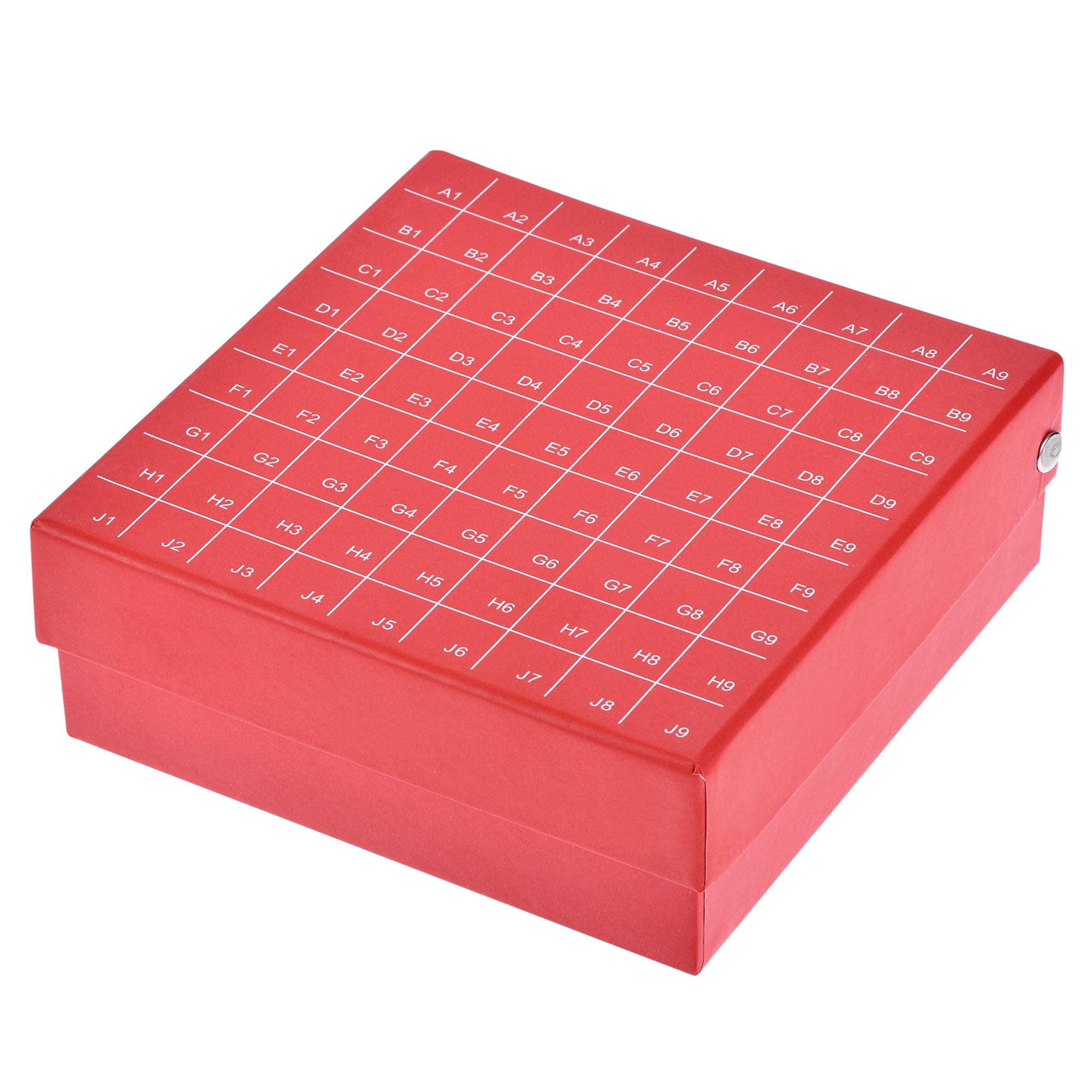 uxcell Centrifuge Tube Freezer Storage Box 81-Well Waterproof Cardboard Holder Red for 1.8ml/2ml Micro Centrifuge Tubes-image-30