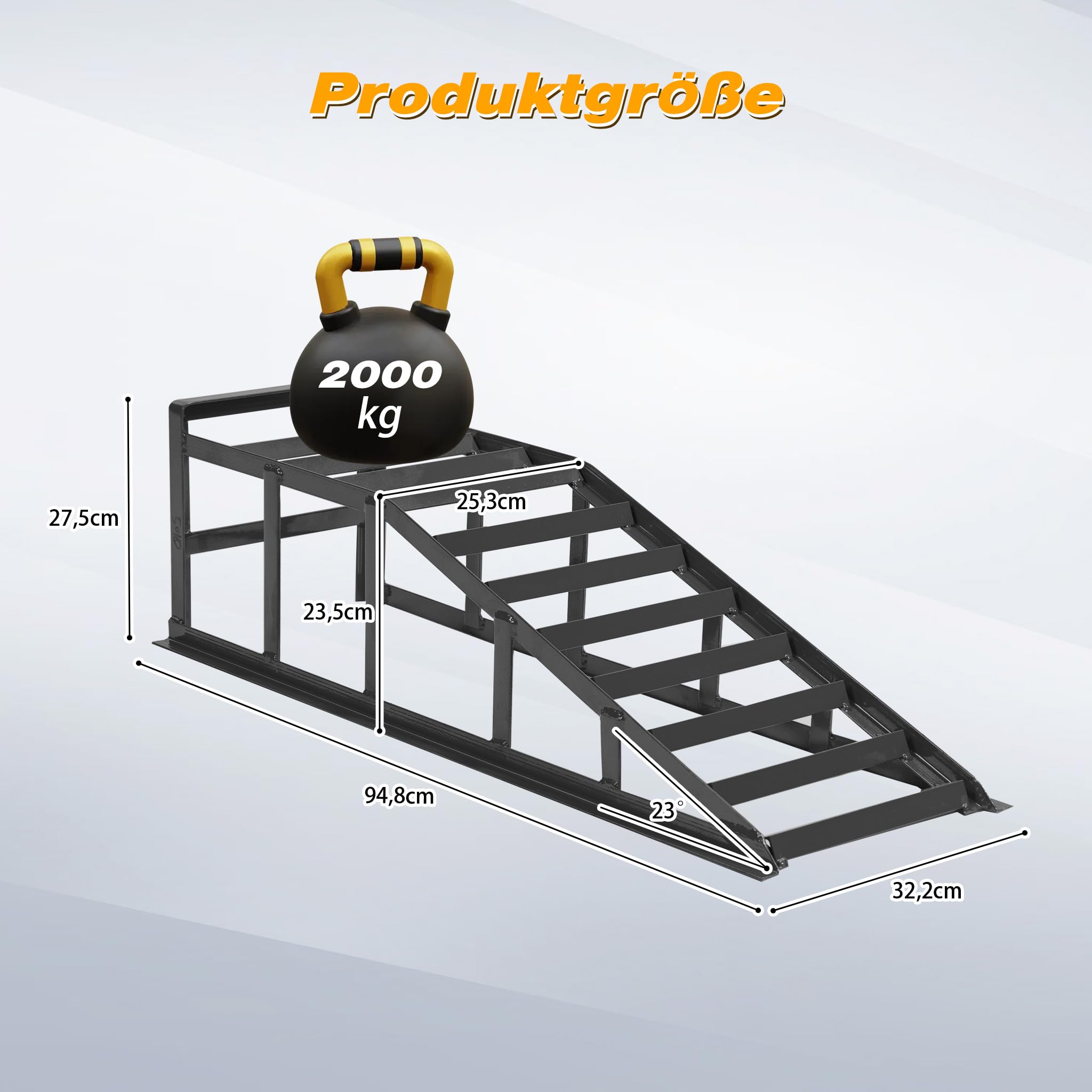 Zestaw 2 stalowych ramp podnoszących hydraulikę, szara