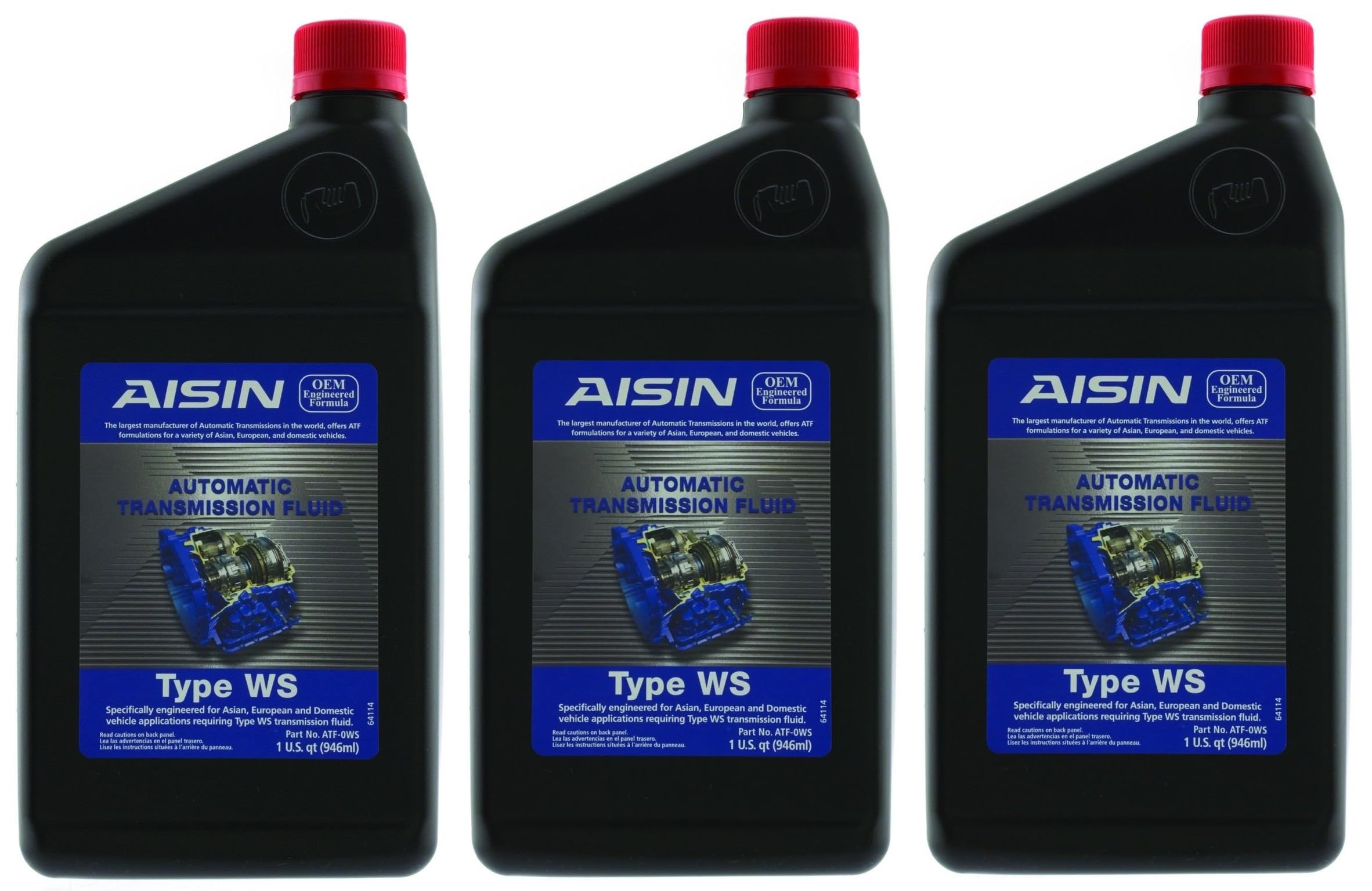 3 Quart Auto Trans Fluids Aisin ATF-0WS for Cadillac Lexus Scion Toyota Volvo