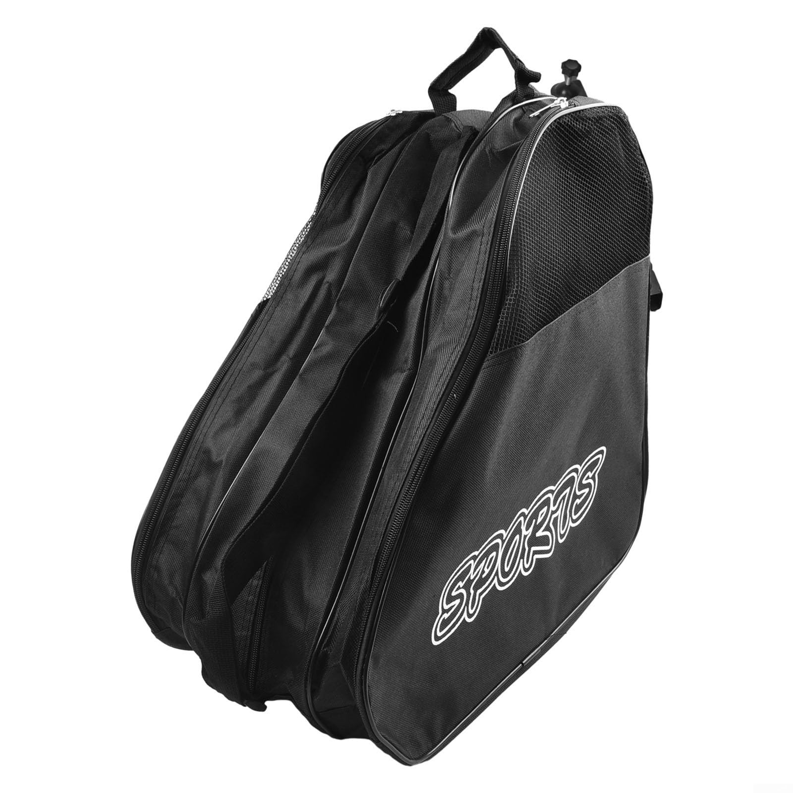 Borsa per il trasporto di pattini con scomparto per casco, borsa per pattinaggio a rotelle, per adulti, in tessuto Oxford, design a 3 strati per pattini da ghiaccio e in linea, colore nero