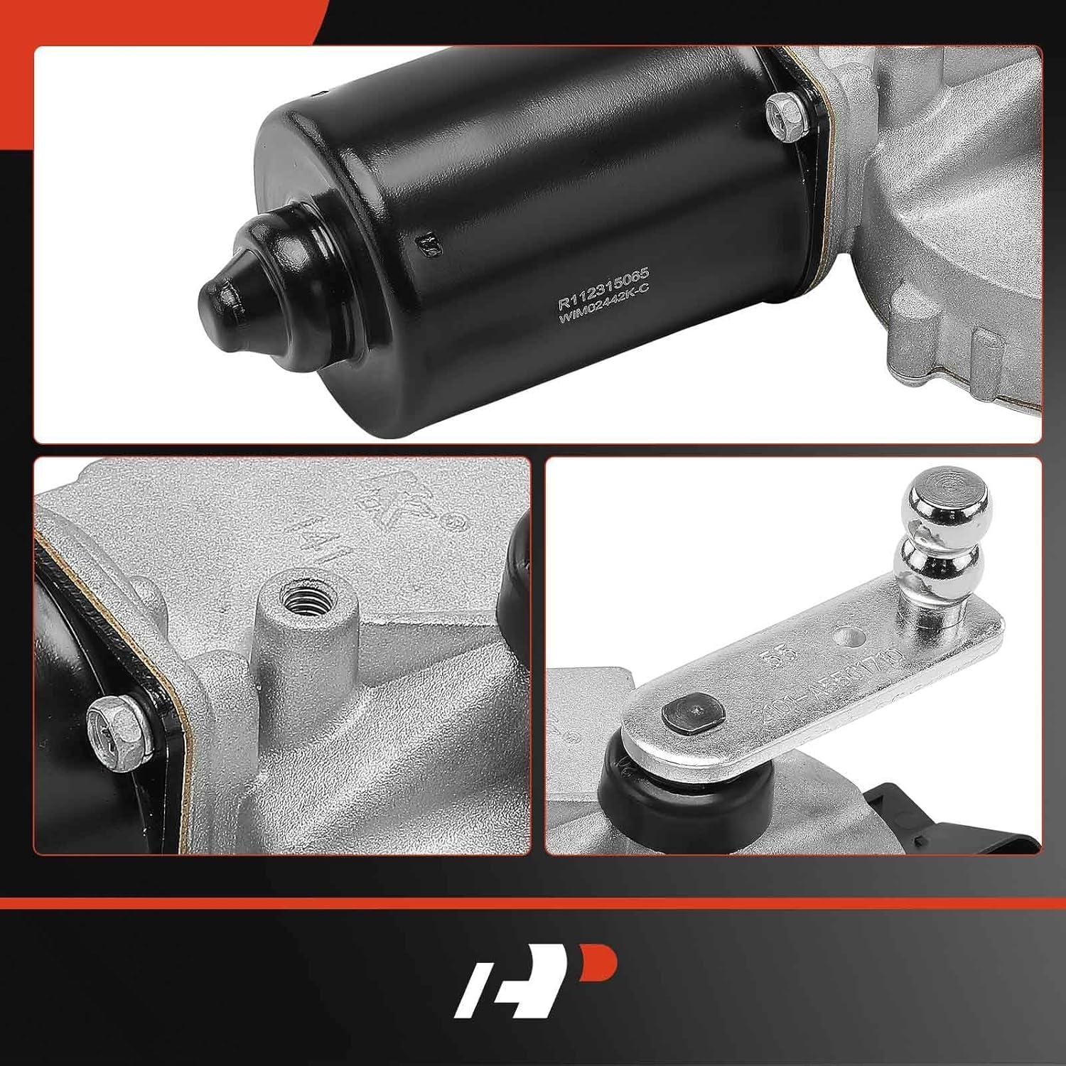 A-Premium Front Windshield Wiper Motor Compatible with Mercedes-Benz GL320 2007-2009, GL350 2010-2012, GL450 2007-2012, GL550, ML320, ML350, ML450, ML500, ML550, ML63 AMG, Sport Utility, 4-Pin