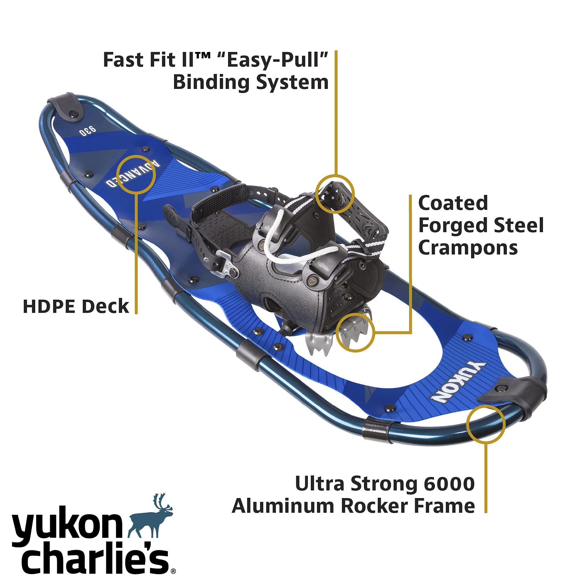 Yukon Charlie's Kit avanzato per racchette da neve, racchette da neve, bastoncini da trekking e borsa da viaggio