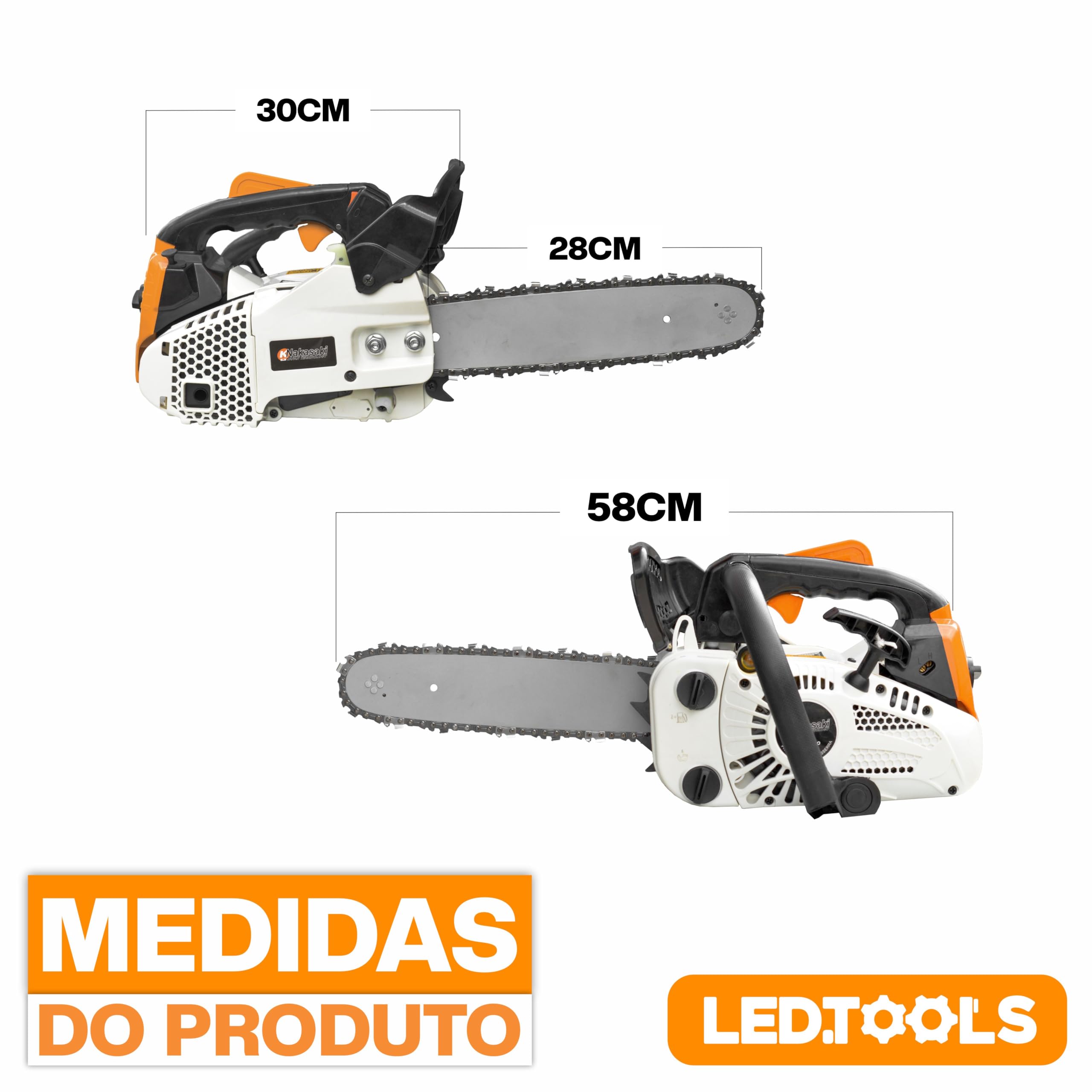 Motosserra Nakasaki A Gasolina Profissional De 38cc E 2 Hp Laranja