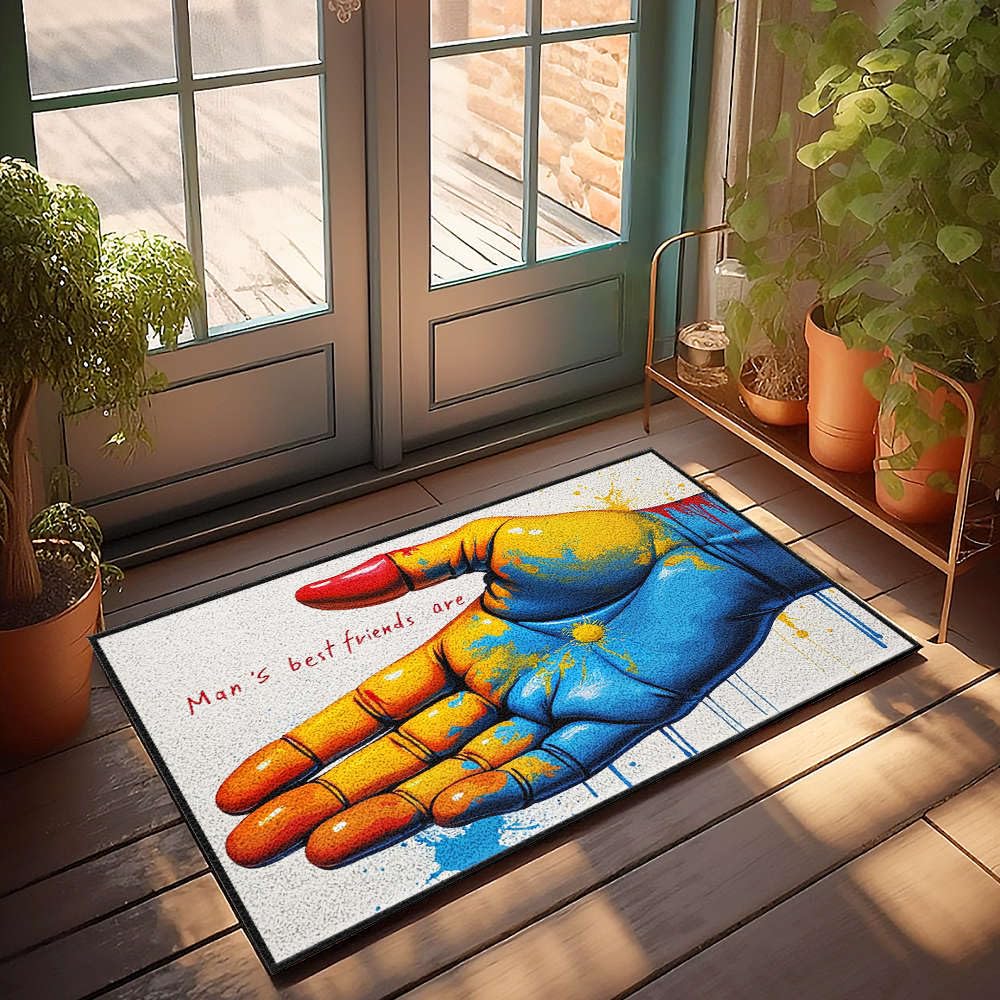 Paillasson Man Best Friends Are Dogs 65x90cm tapis d'extérieur original