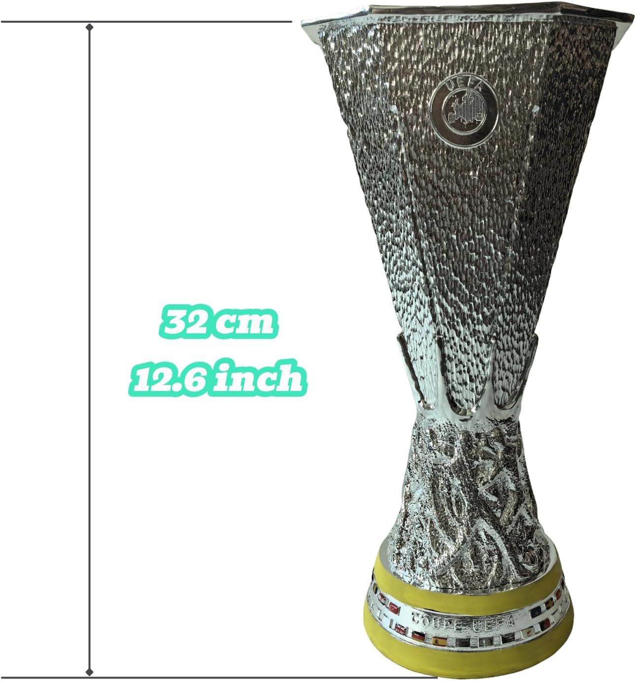 European Football League Champions Cup Trophy Sports Souvenirs Fans Collectibles Home Decor Football Tournament Gifts (32cm/12.6inch)