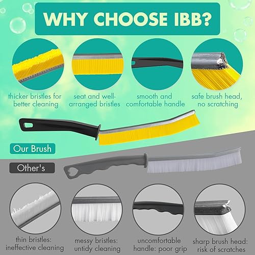 Miniatura 5 de 3 cepillos para hendiduras, cepillo de limpieza de cerdas duras para esquinas muertas, cepillos pequeños IBB para limpieza, adecuado para ranuras de