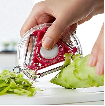 table Fruit Peeler julinne for Kitchen 3 in 1 Multi-Function Tool Kitchen Gadget with 3 ultrasharp Stainless Steel Blades Vegetable Fruit switchable Peeler