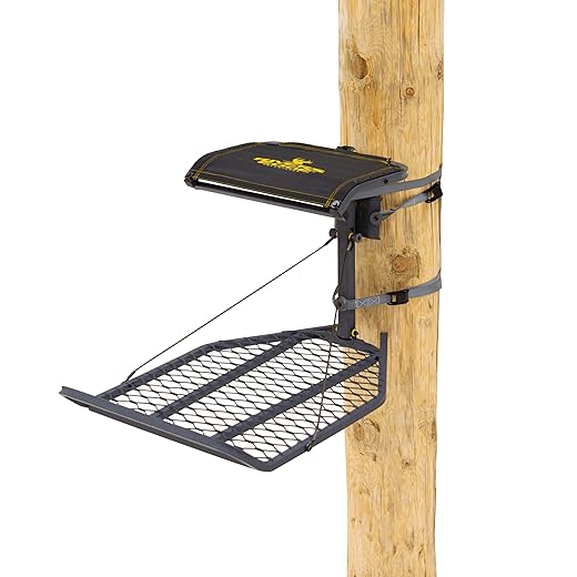 Rivers Edge® Outlaw XL Lever-Action Hang-On Treestand, Easy to Hang, Seat and Platform Leveling, Flip-Up TearTuff™ Seat, 24” x 36” Platform, RE520