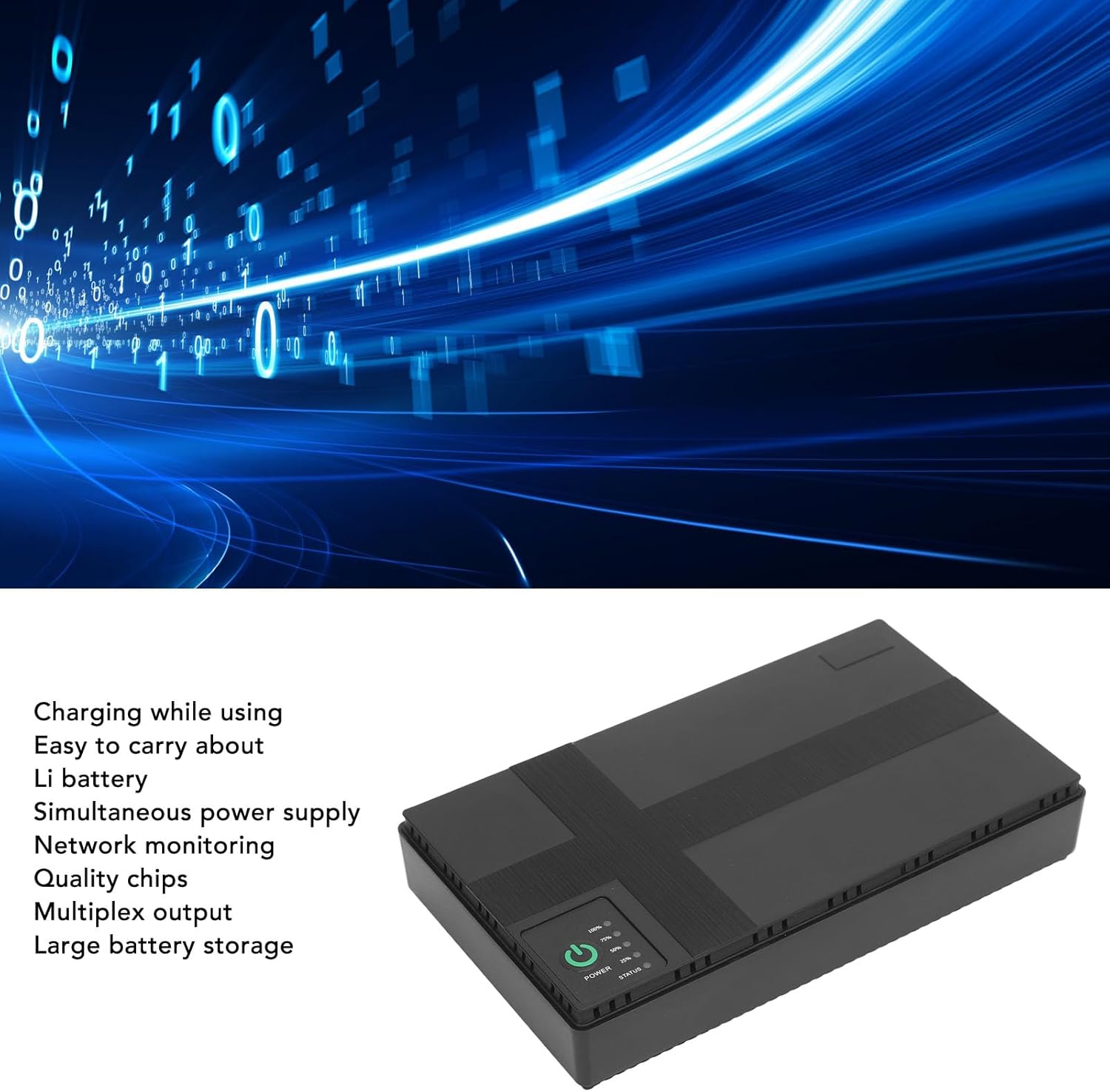YWBL-WH 20000mAh UPS Battery Backup, Uninterruptible Power Supply with Multiple Safety Protections, for Routers Modems Security Cameras MP3 MP4 Players, for Home Travel Use (US Plug 100 to 240V)