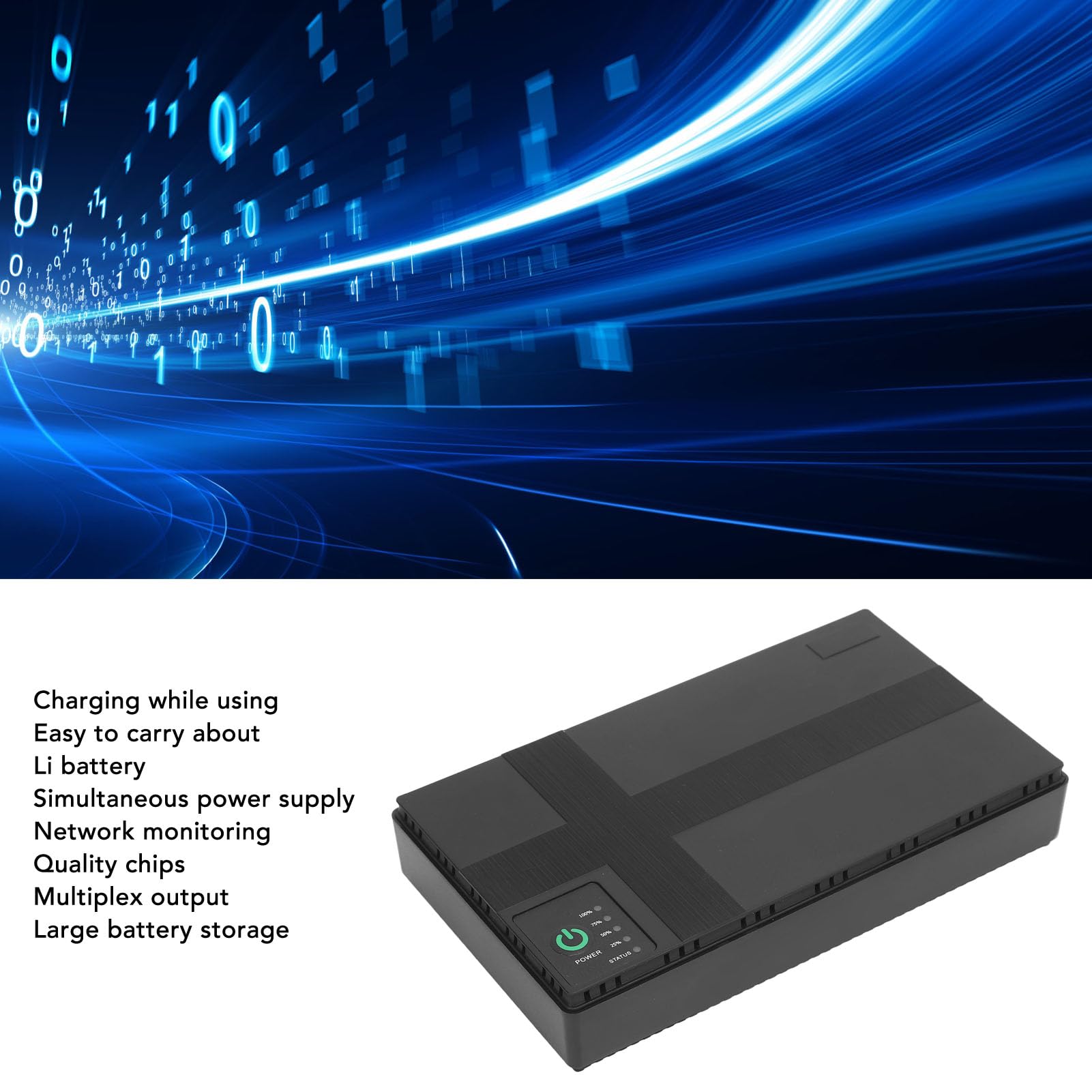 Conocimiento de Batería de 20000mAh UPS, Fuente de Alimentación de Alimentación Ininterrumpida Fuente de Alimentación de la Batería con (Enchufe de la UE 100-240V)
