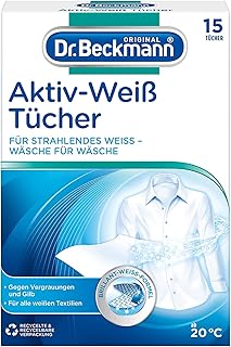 Dr. Beckmann Aktiv-Weiß Tücher | strahlendes Weiß bei jeder Wäsche | gegen Vergrauungen | 15 Tücher