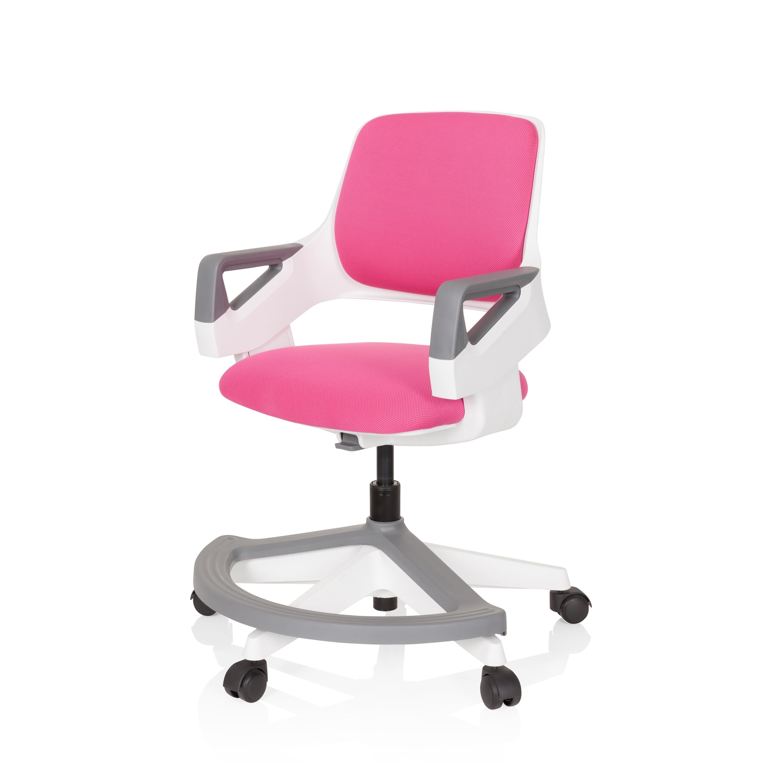 hjh OFFICE Kinder- & Jugendstuhl Kid Flex – Mitwachsender Drehstuhl mit Verstellbarer Rückenlehne, individuell anpassbar, 4–14 Jahre, Rosa