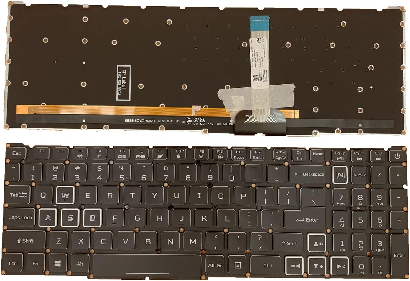Laptop Replacement US Layout RGB Colorful Backlight Keyboard for Acer Nitro 5 AN515-57 AN515-45 Predator Helios 300 PH315-54 PH317-51 LG05P-N10BR LG05P-N12B3 LG05P-N12B3L